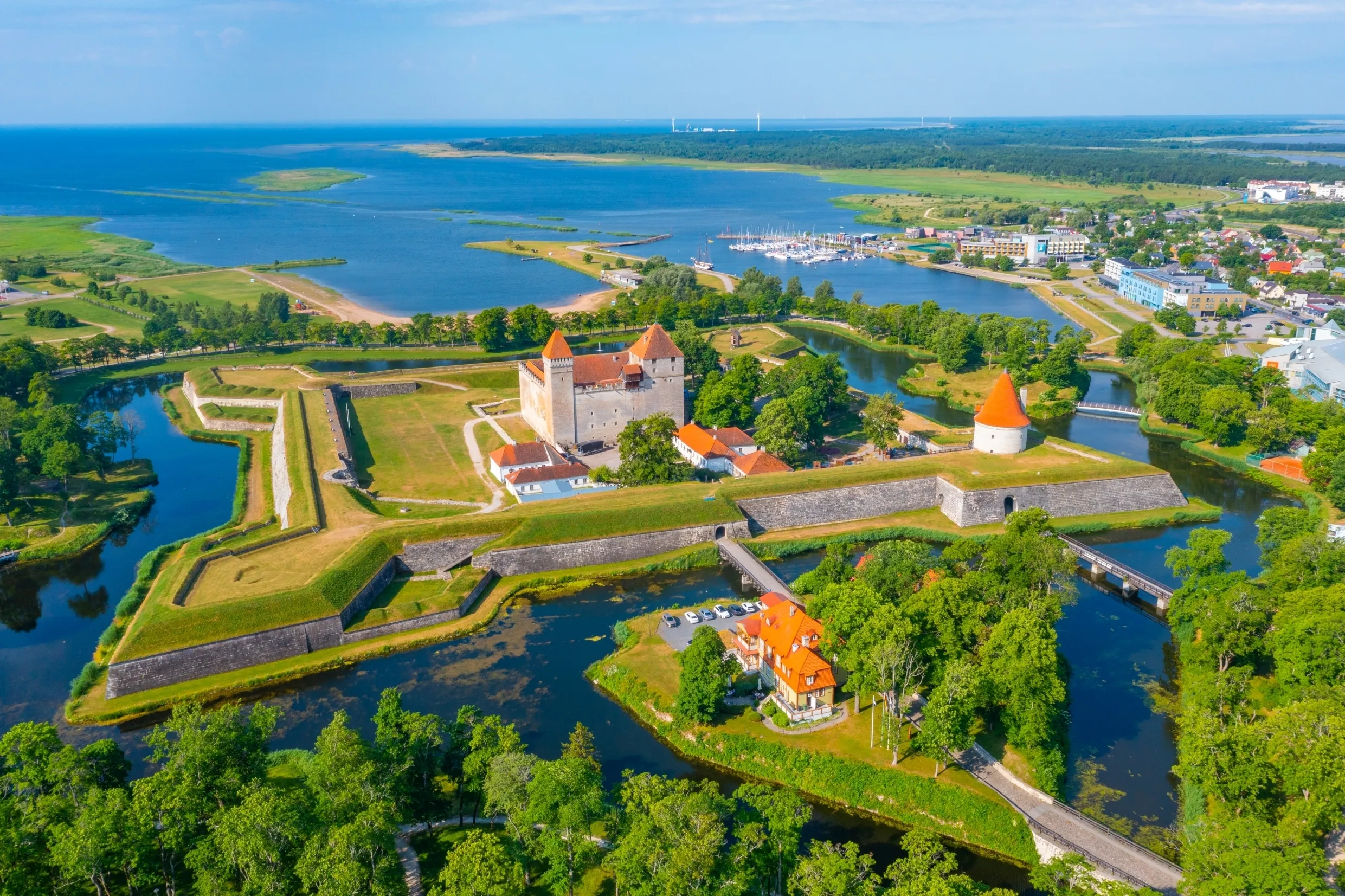 Panorama of Kuressaare Castle in Estonia.