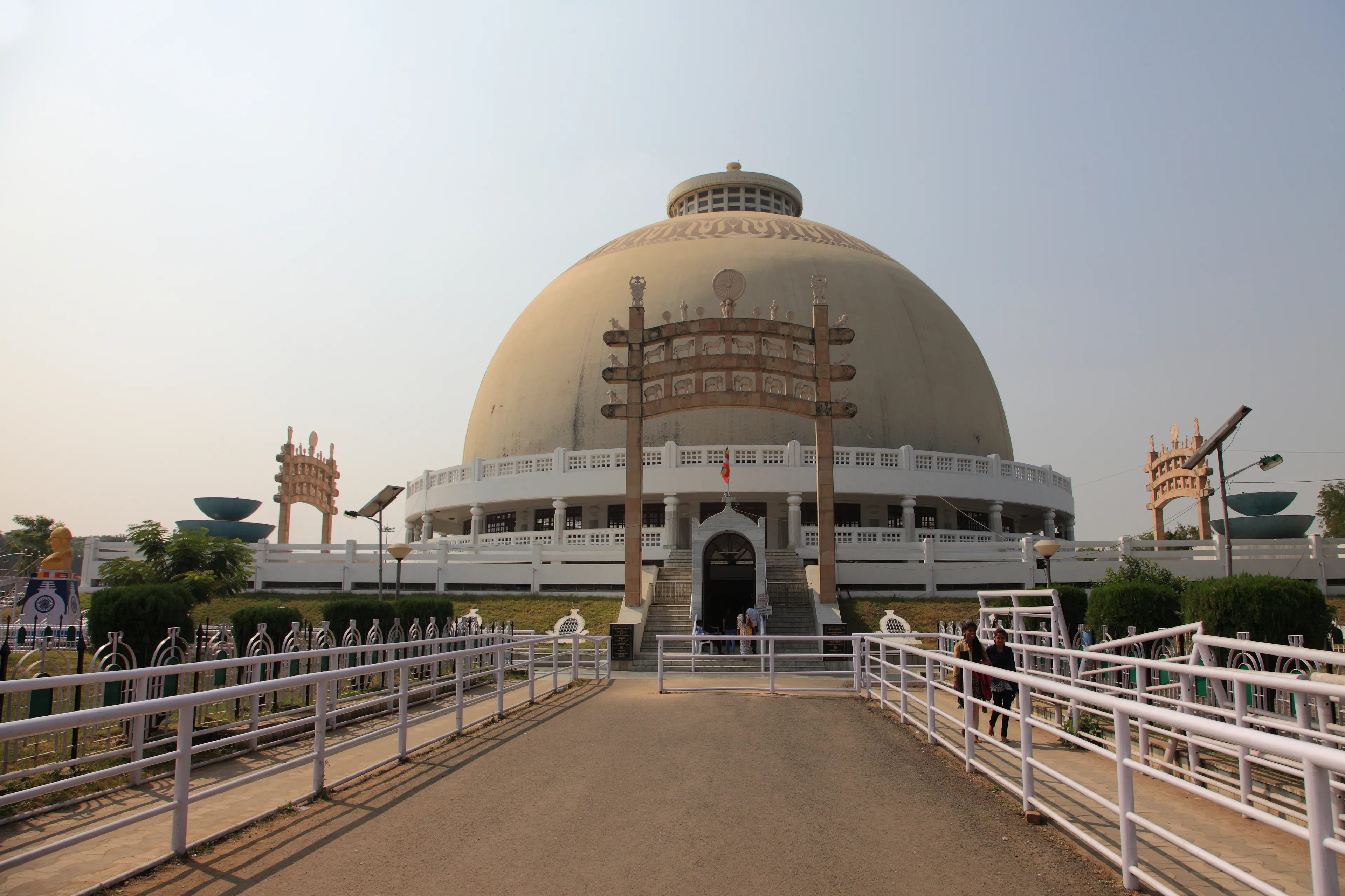NAGPUR, INDIA - NOV 13: Unidentified people visit the Buddhist monument Deeksha Bhoomi on November 13, 2016 in Nagpur, India. It is an important Buddhist pilgrim place in India.
