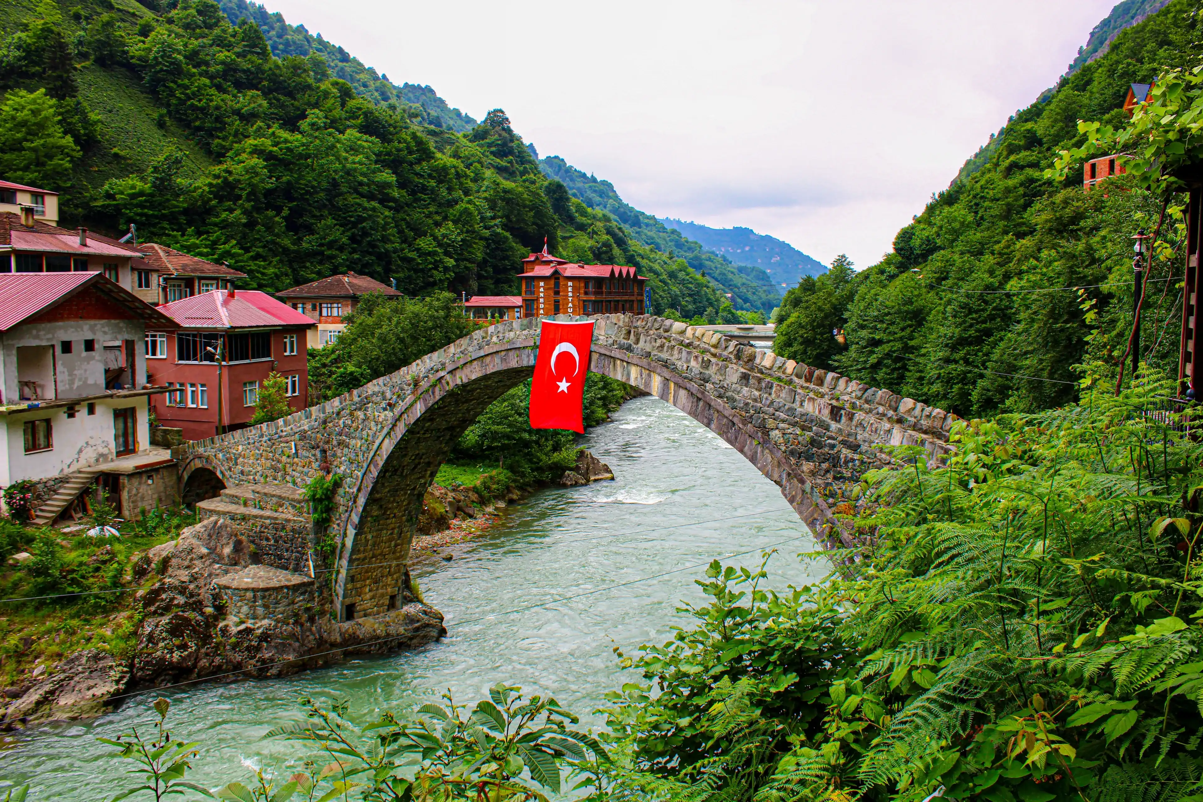 bridge over the river. Historical stone bridge over the creek . Rize, Turkey bridge over the river. Historical stone bridge over the creek . Rize, Turkey