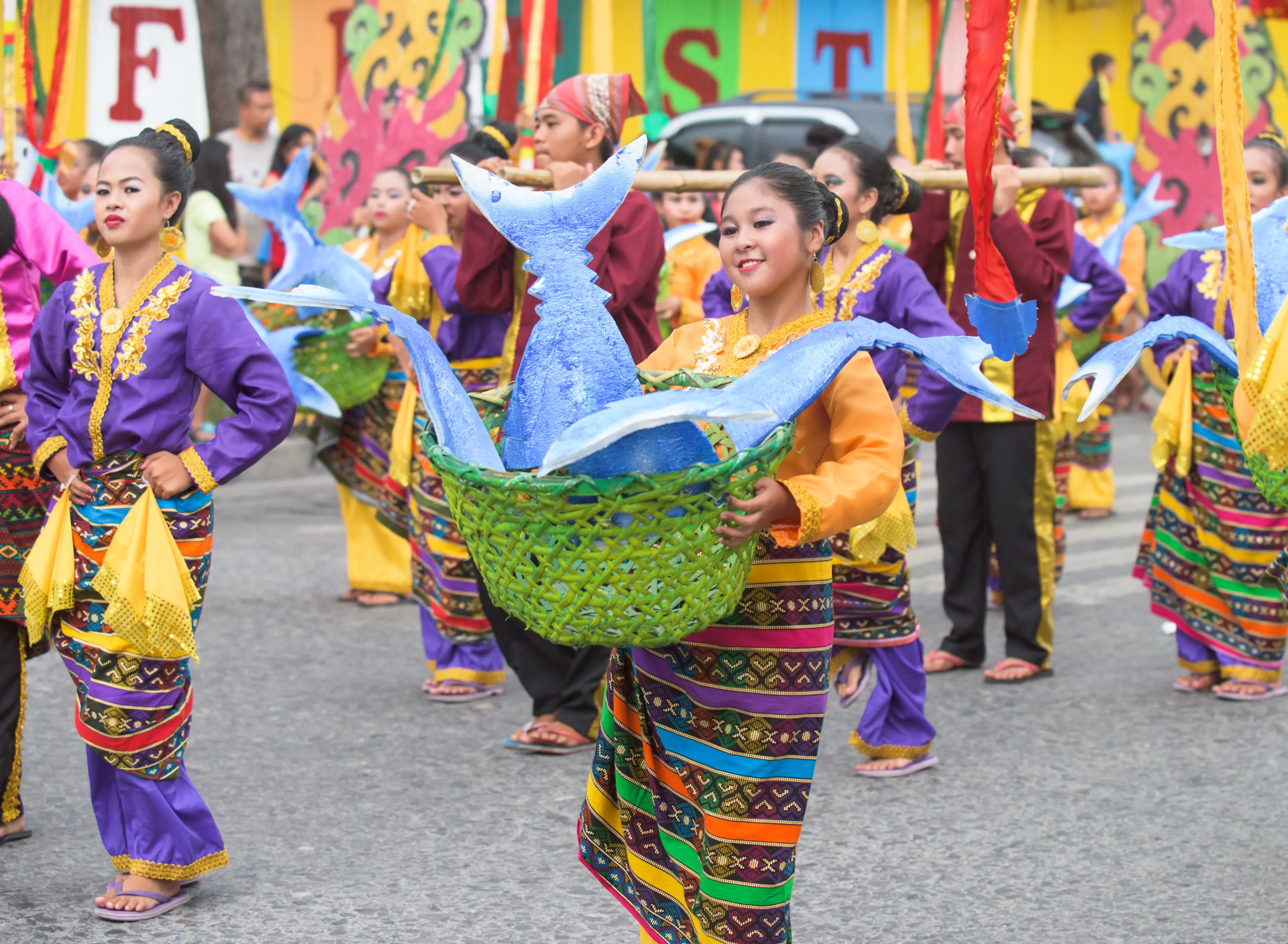General Santos City, The Philippines - September 6, 2015: The final street parade during the 17th Annual Gensan Tuna Festival 2015.