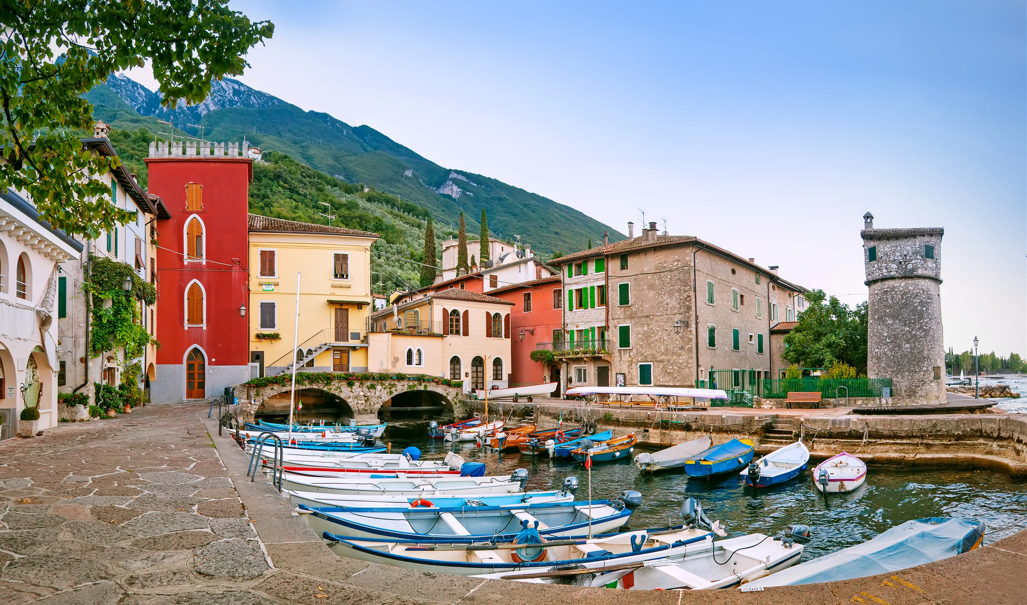 Scenic shores of Garda Lake in Brenzone sul Garda, Italy