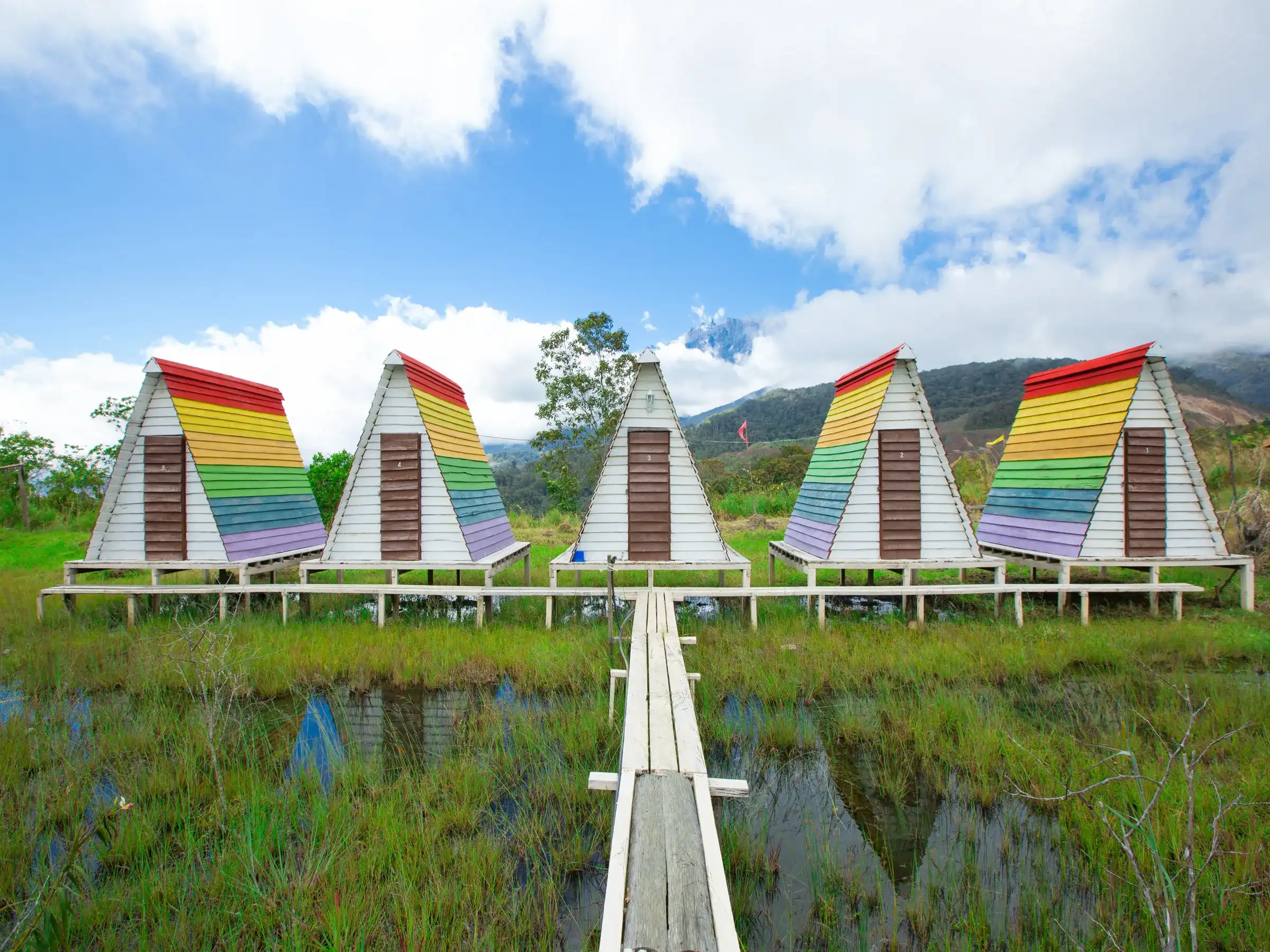 Ranau,Sabah,Malaysia-December 31,2015:Beautiful Camp at the Mt Kinabalu Holiday Camp,Ranau,Sabah Ranau,Sabah,Malaysia-December 31,2015:Beautiful Camp at the Mt Kinabalu Holiday Camp,Ranau,Sabah