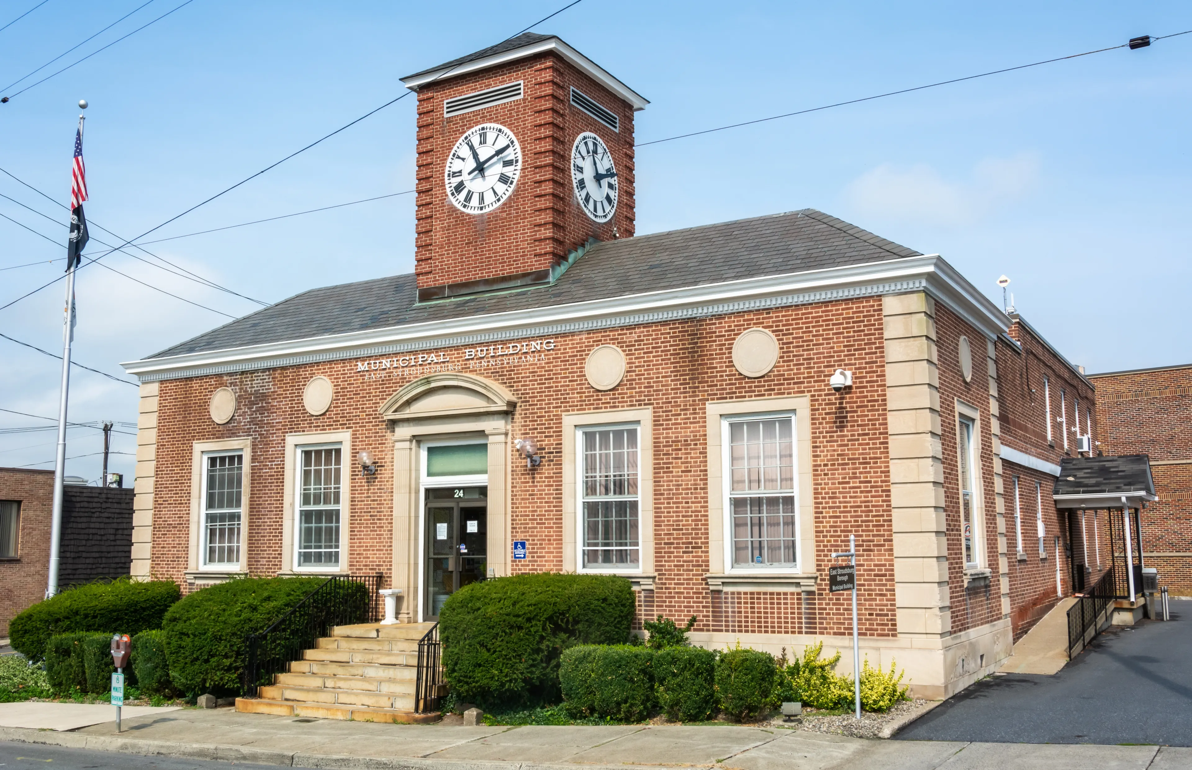 East Stroudsburg, Pennsylvania, United States of America – September 10, 2016. East Stroudsburg Municipal Building (borough hall). 