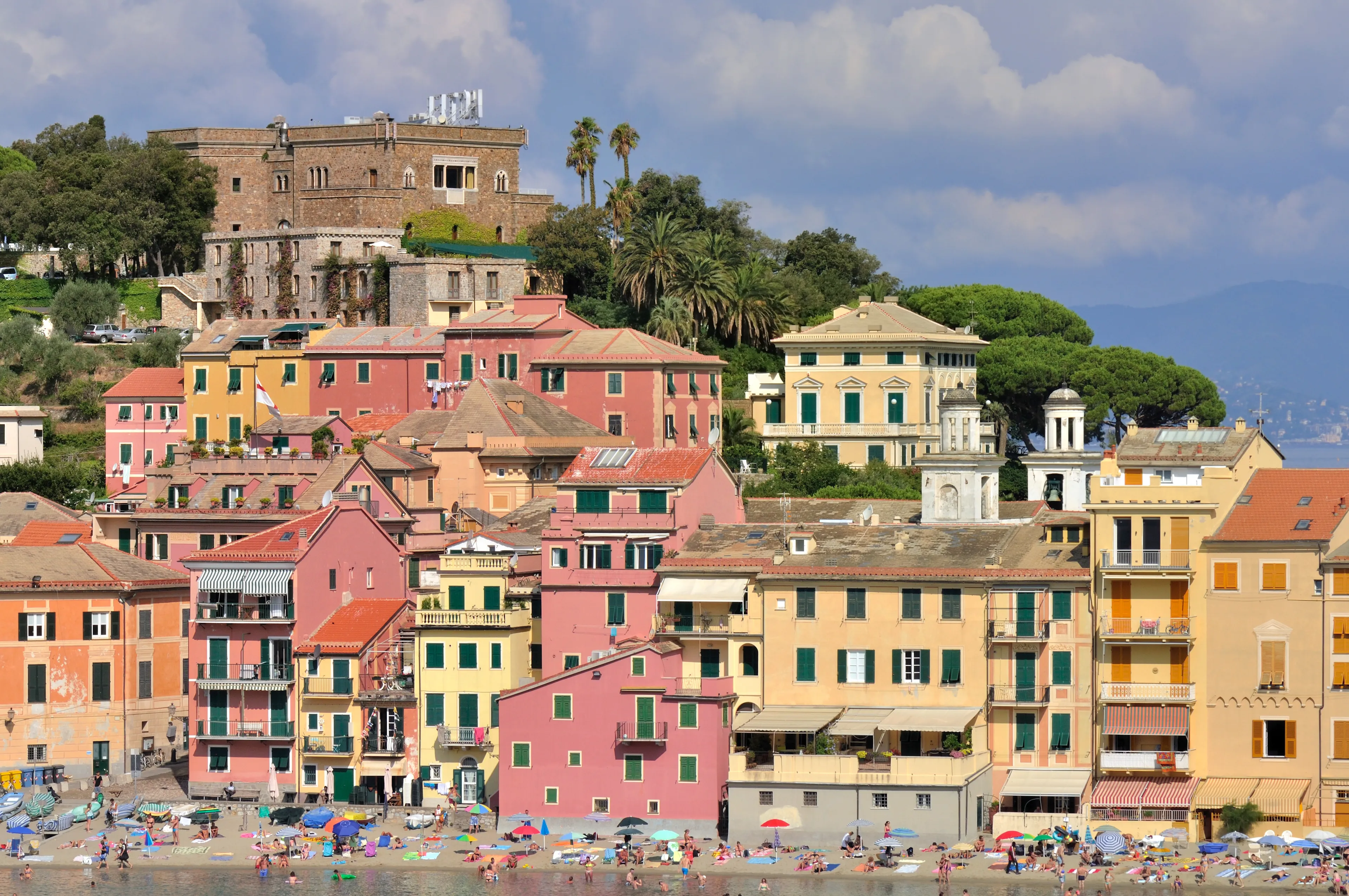 seaside tow with colorful buildings in sestri Levante - Italy