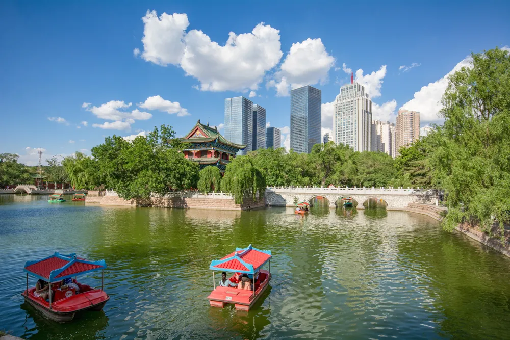 In urumqi, the people's park scenery