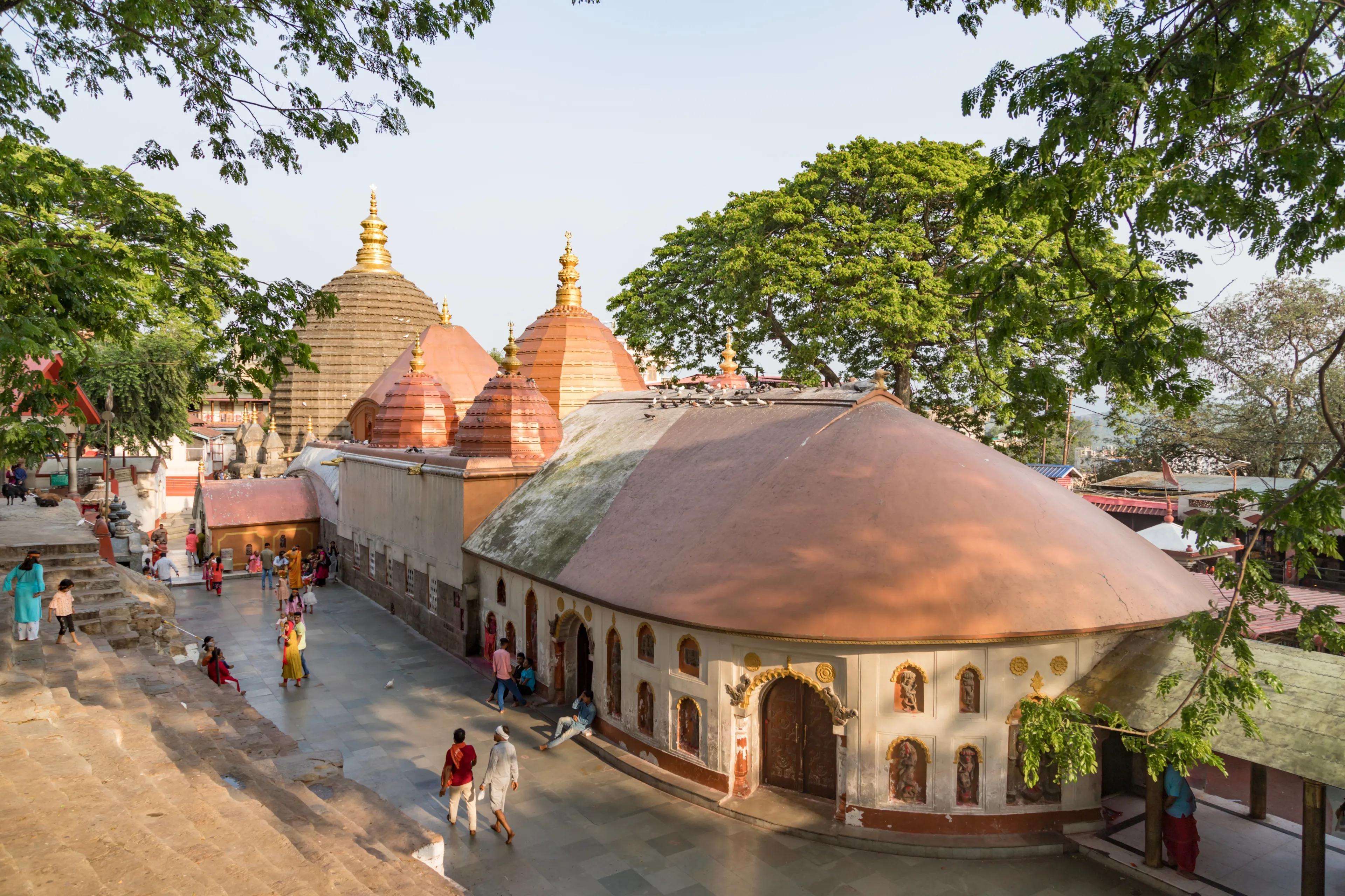 Guwahati, assam, India, 27 April 2022. Top view of the Kamakhya Mandir temple in Guwahati, Assam state, North East India