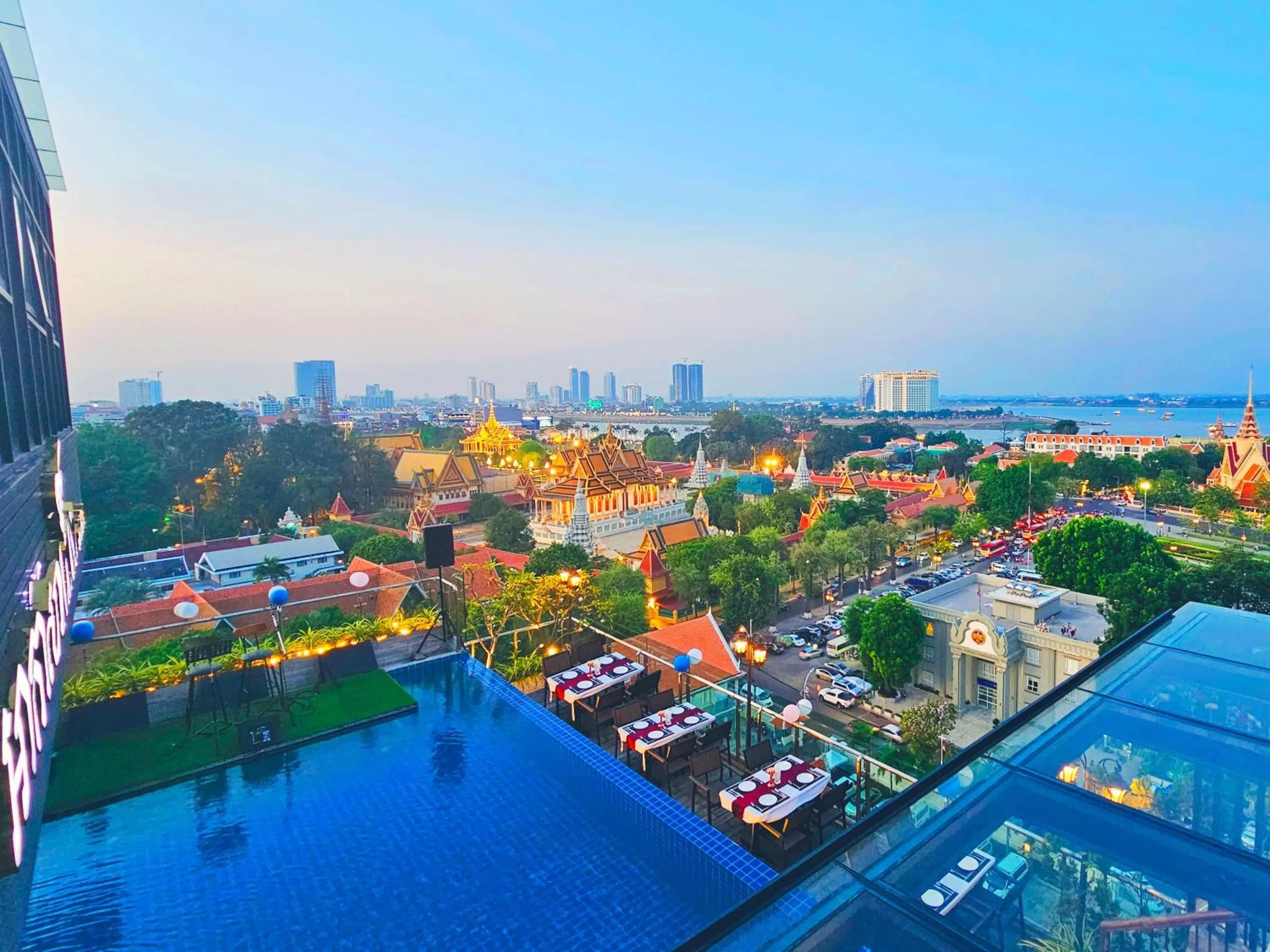Pool view in Le Botum Hotel