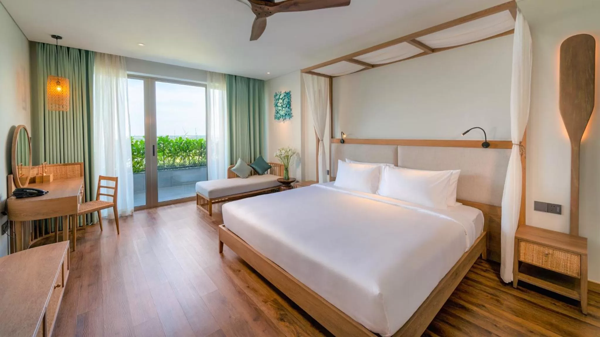 Bed in Bellerive Hoi An Resort and Spa