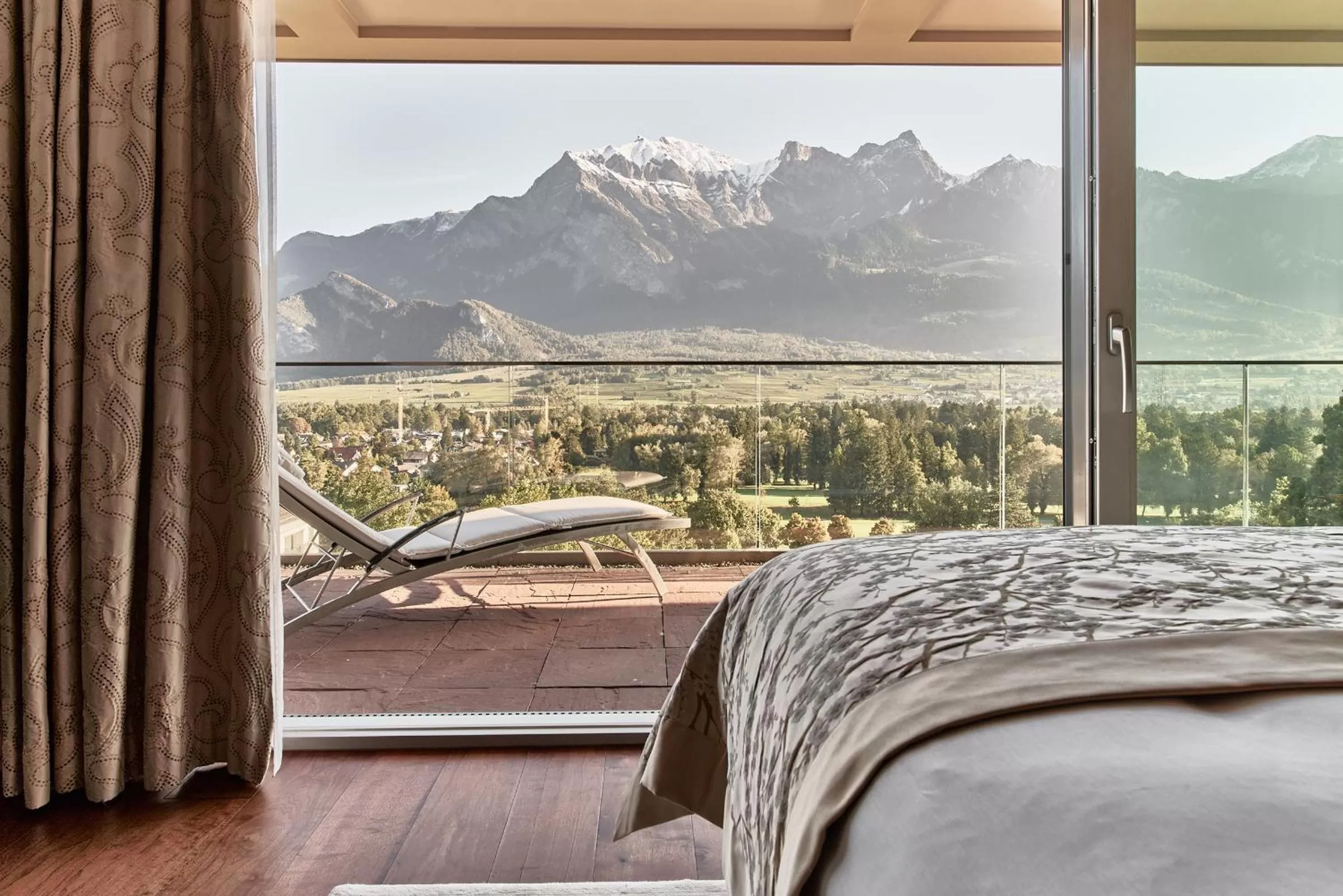 View (from property/room), Bed in Grand Resort Bad Ragaz