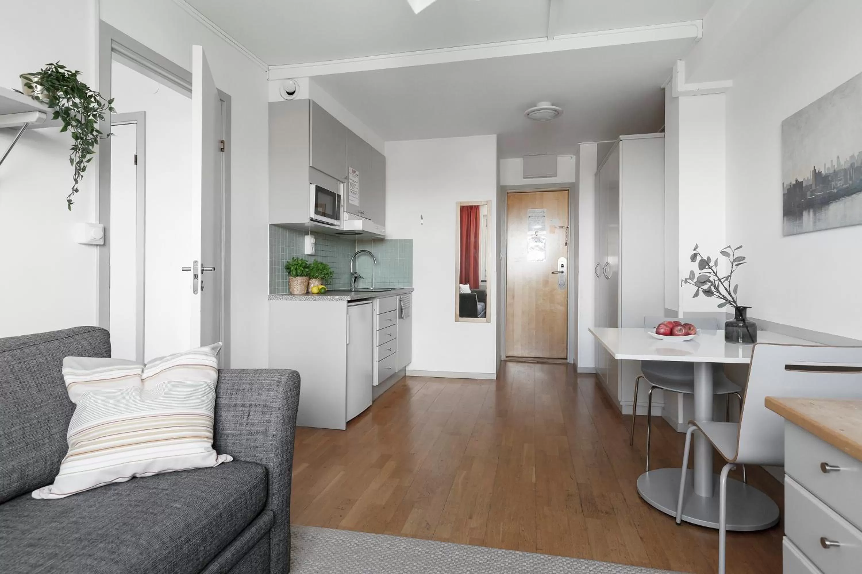 Kitchen or kitchenette in Forenom Hotels & Apartments Stockholm Alvik