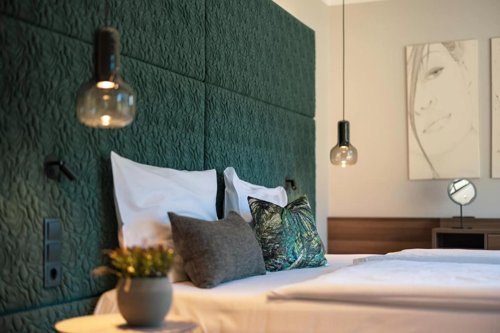 Bedroom, Bed in Hotel Turmhof