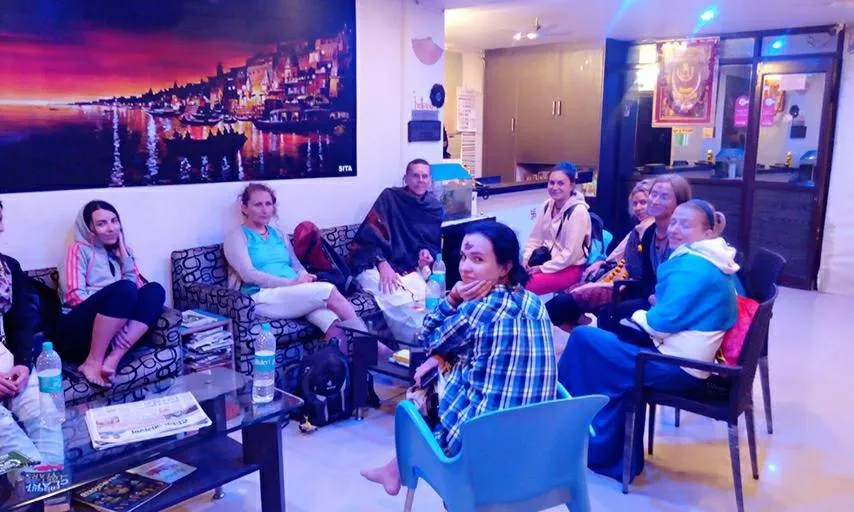 Lobby or reception in Hotel Sita (place on the heritage ghats of benaras)