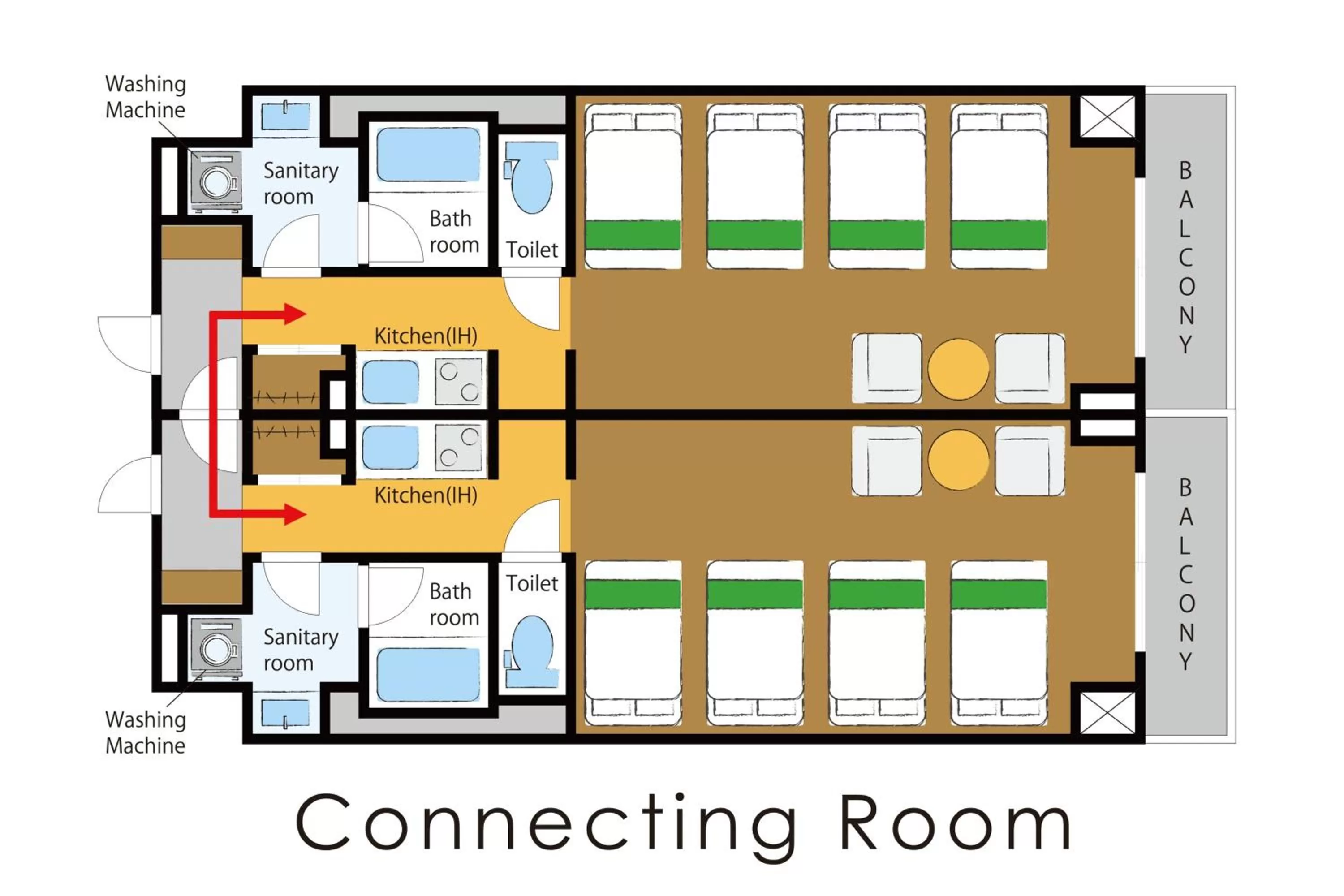 Deluxe Connecting Room - Non-Smoking in Takuto Hotel Osaka Shinsaibashi