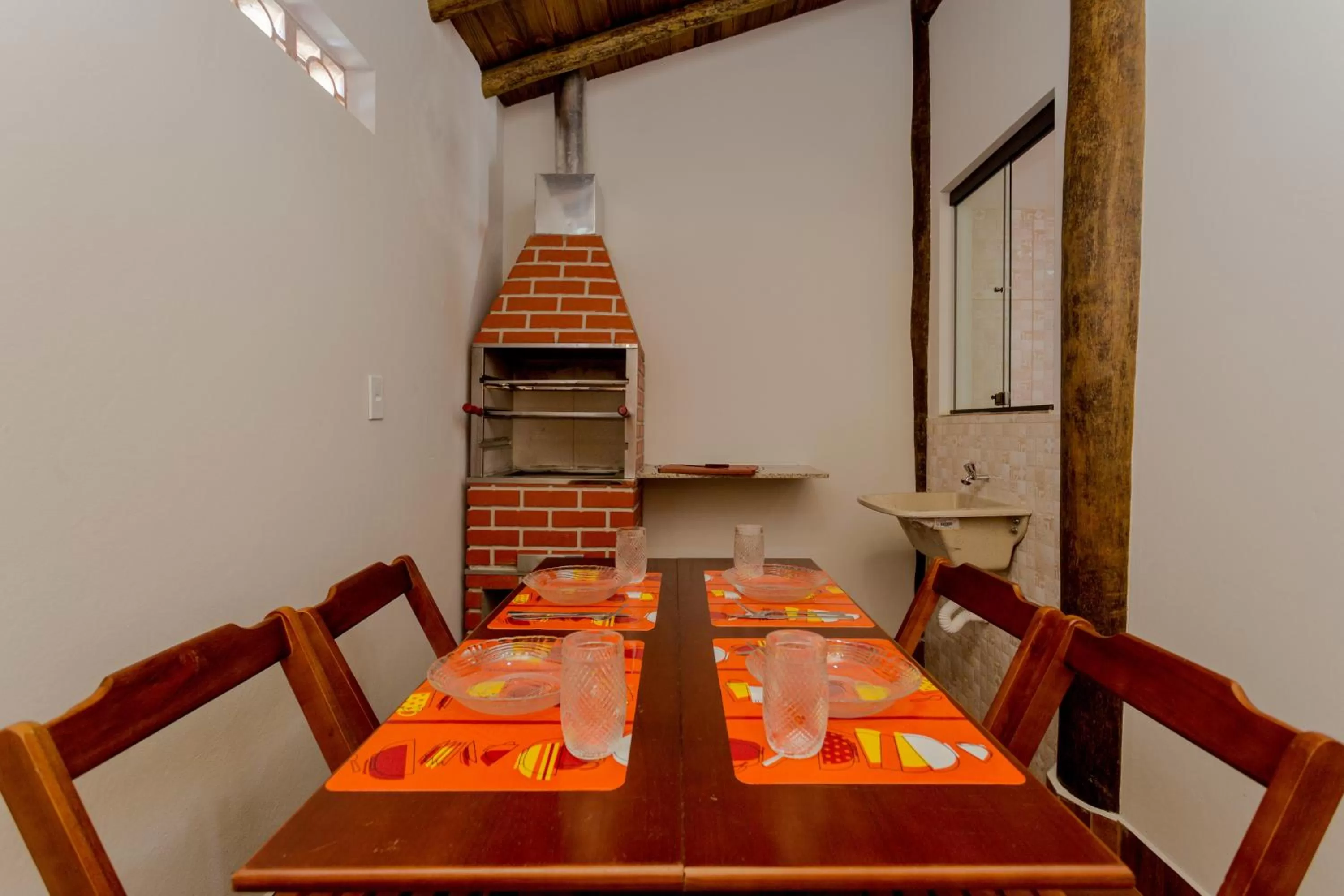 BBQ facilities in Pousada Chalés do Julião