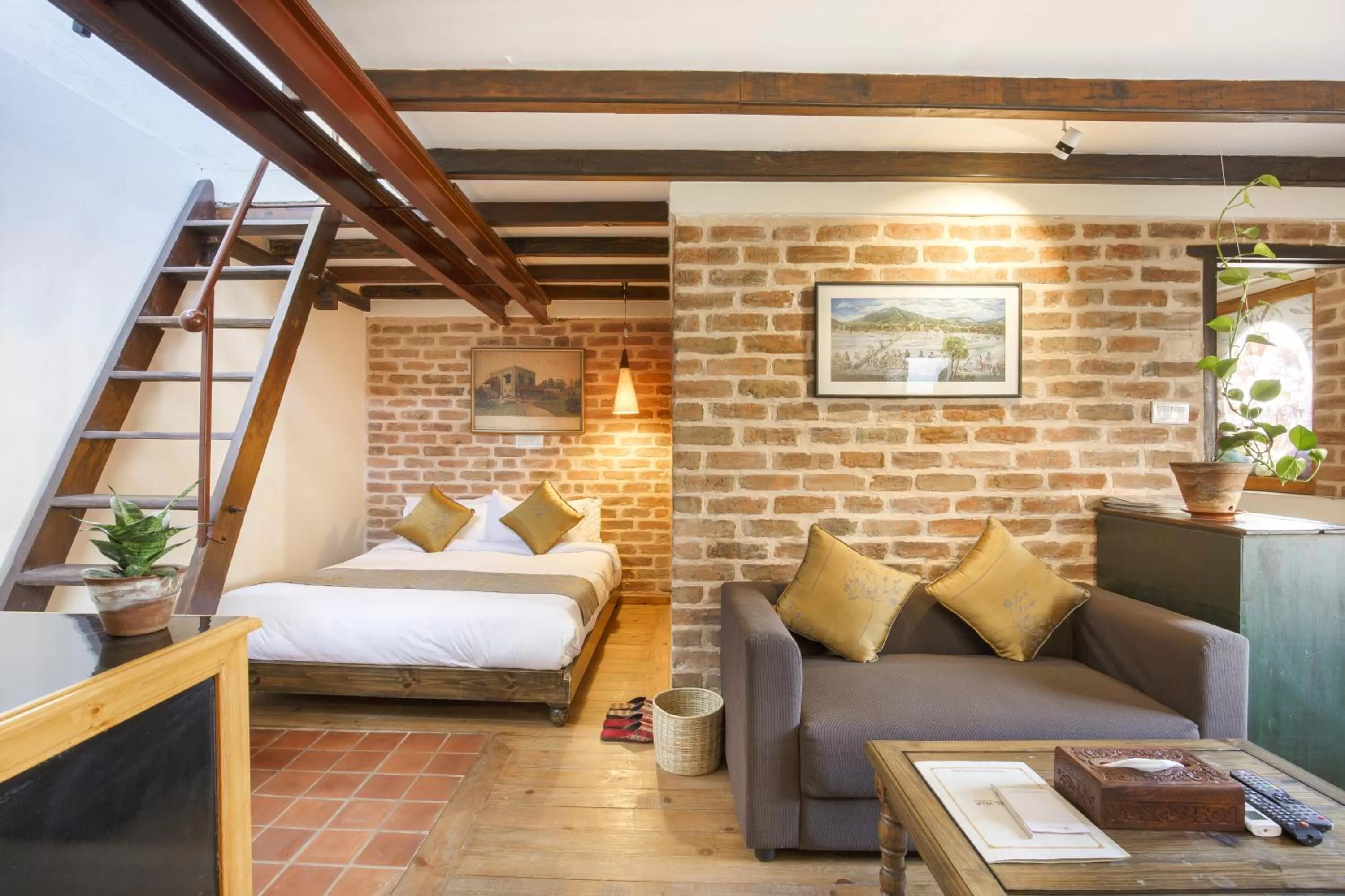 Bed in Thamel Villa Heritage Hotel