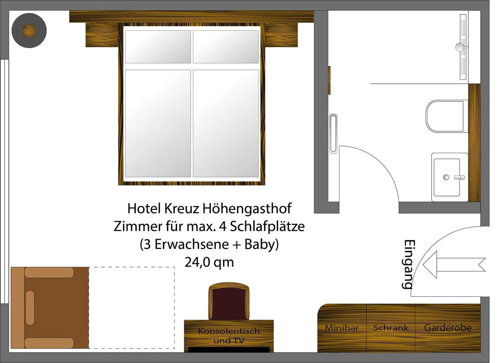 Photo of the whole room in Hotel Kreuz Höhengasthof