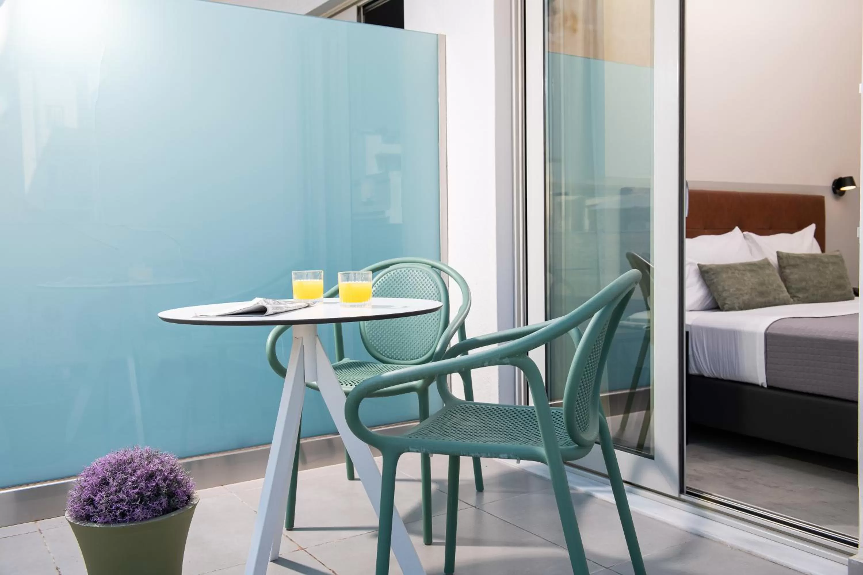 Balcony/Terrace, Bed in Enattica Suites