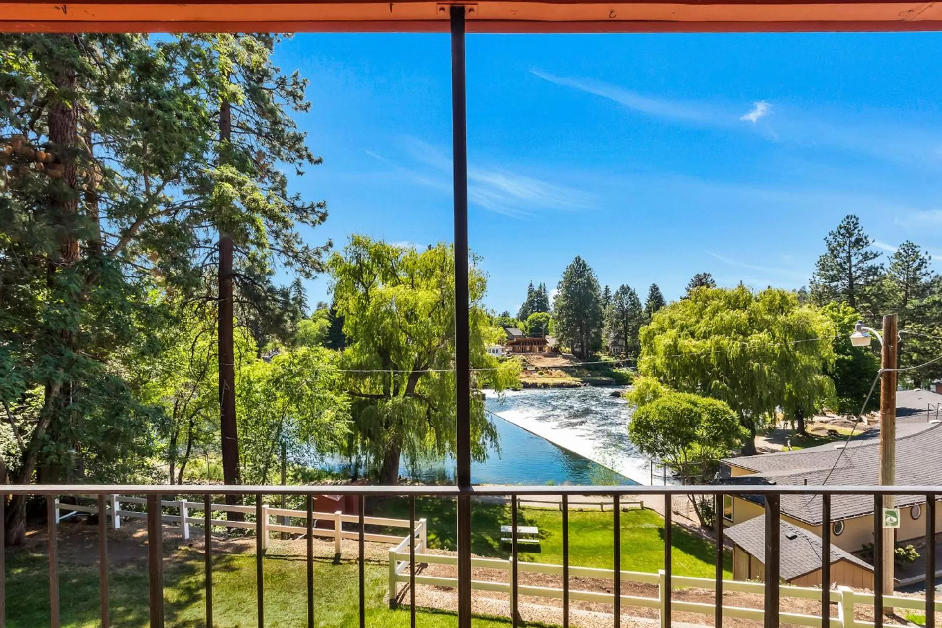 Balcony/Terrace, Pool View in Bend Riverside Condos