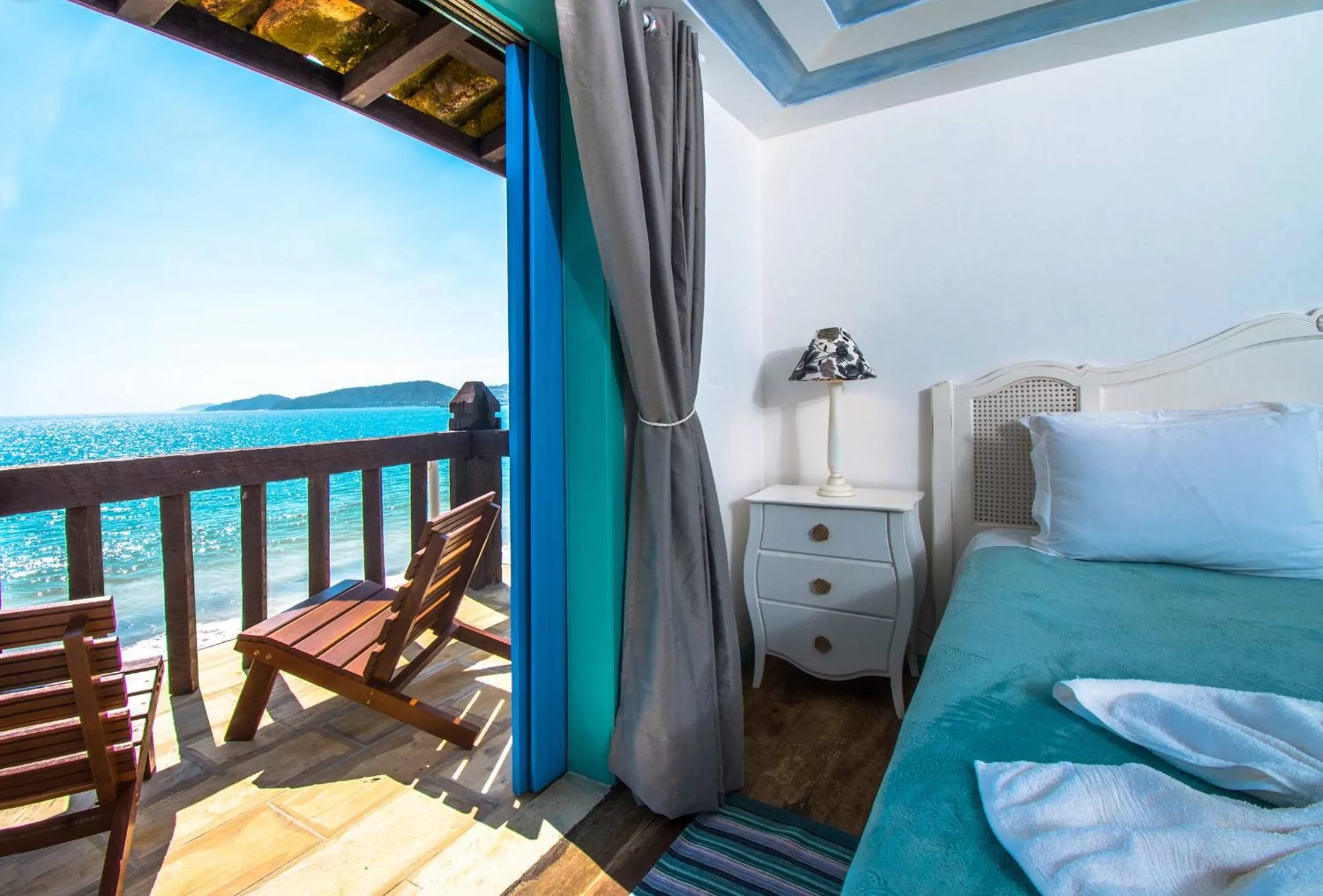 Balcony/Terrace, Bed in Vila Bela-Emília