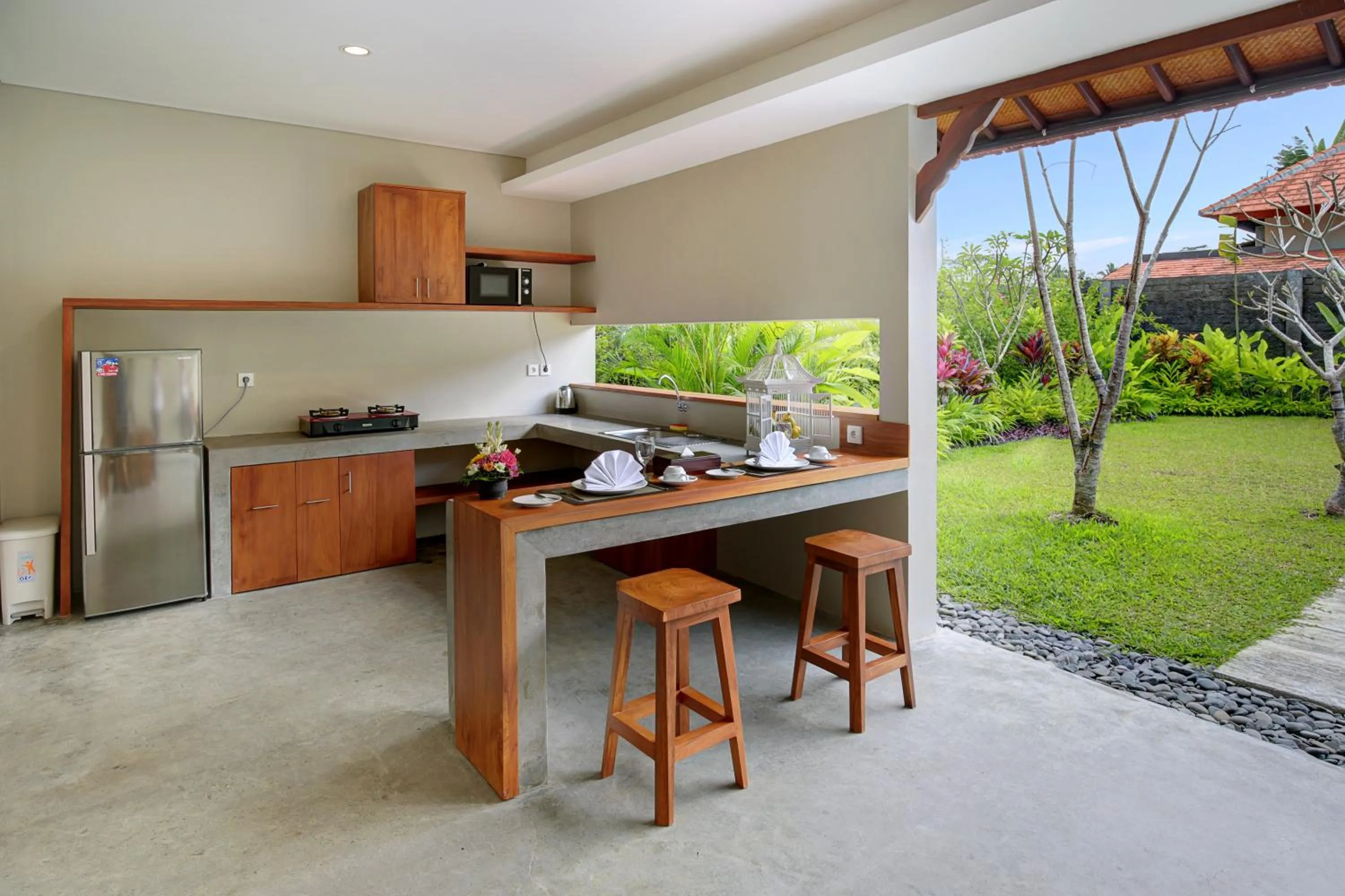 Kitchen or kitchenette in Sativa Villas Ubud with Private Pool