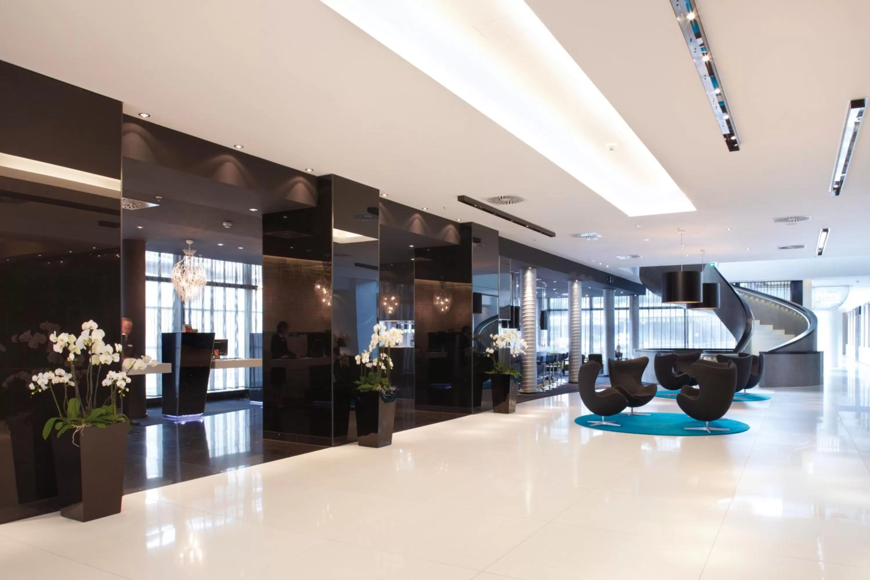 Lobby or reception in Radisson Blu Hotel, Hamburg