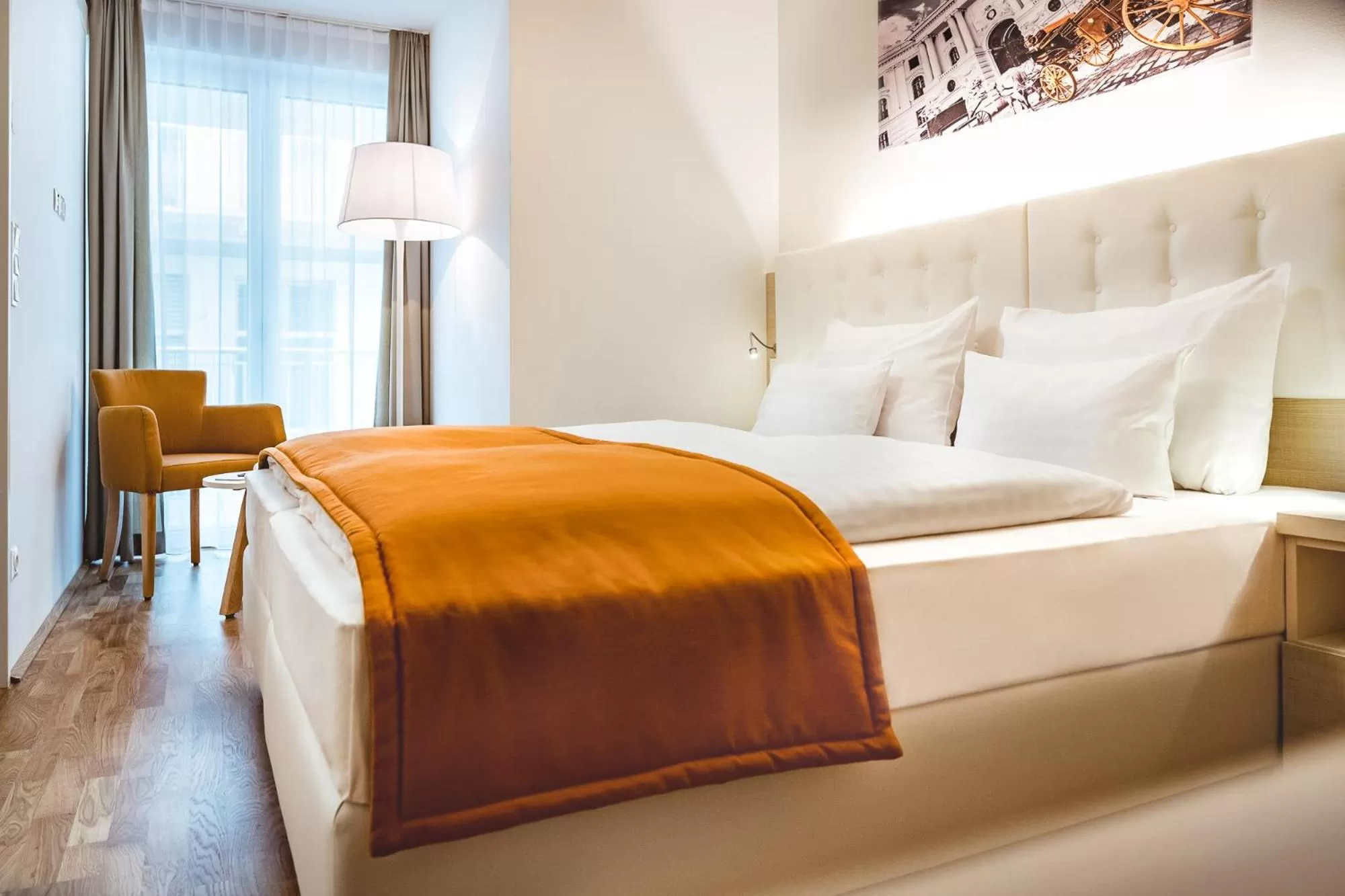 Bed in Oliver Apartments | contactless check-in
