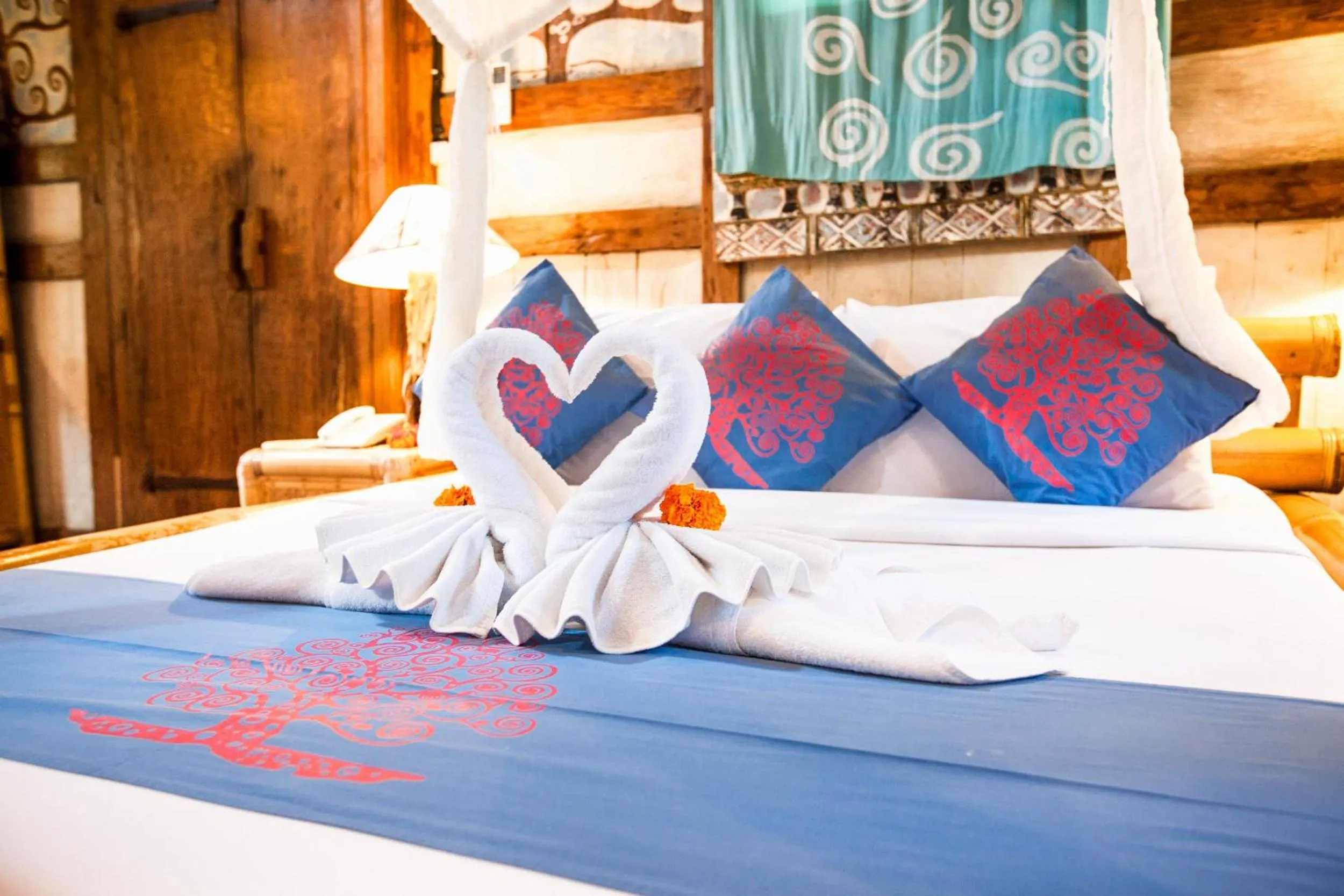 Bed in Swasti Eco Cottages