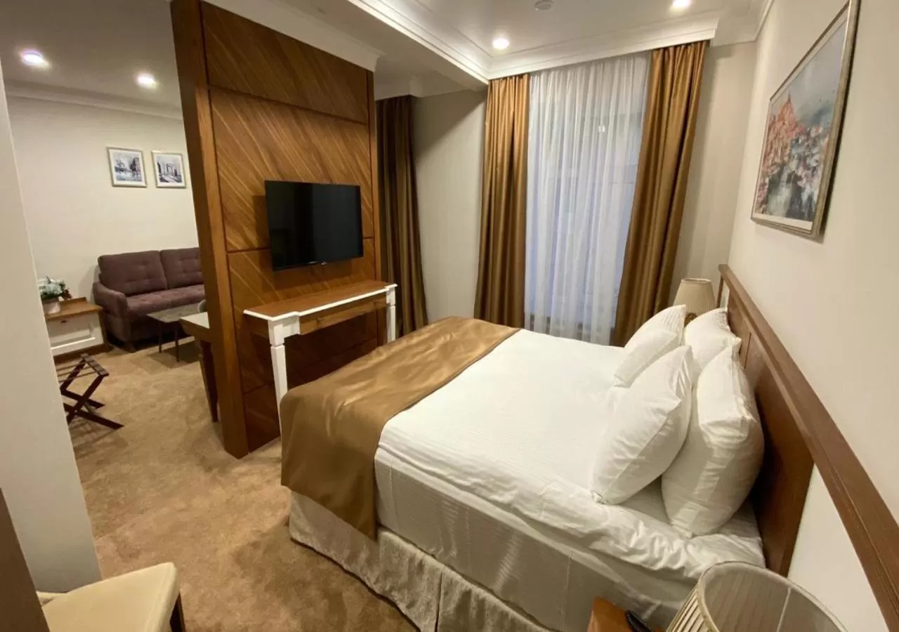 TV and multimedia, Bed in Boutique Hotel Kaspi