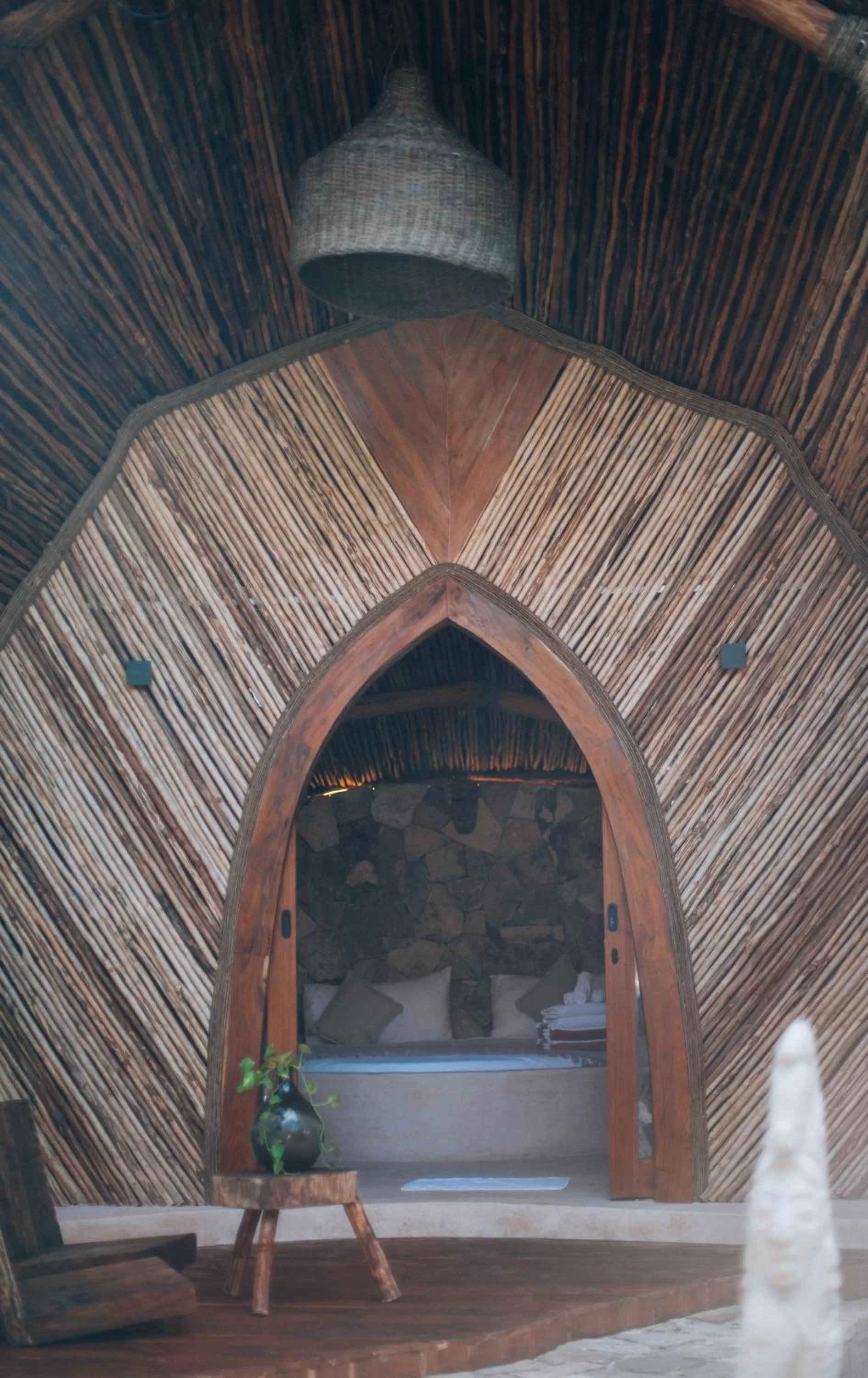 Bed in Ikal Tulum Hotel