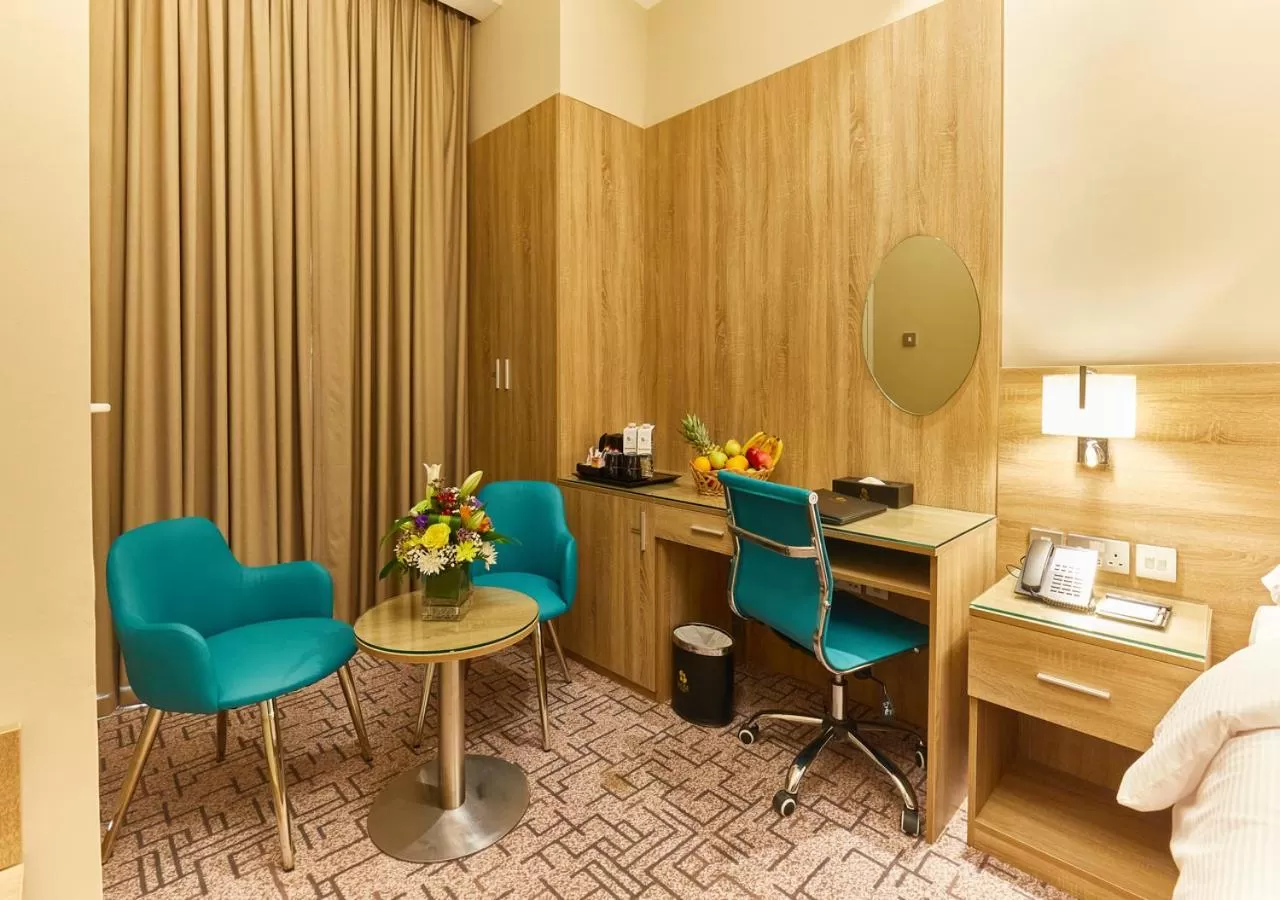 Coffee/tea facilities, Bed in Rose Plaza Hotel Al Barsha