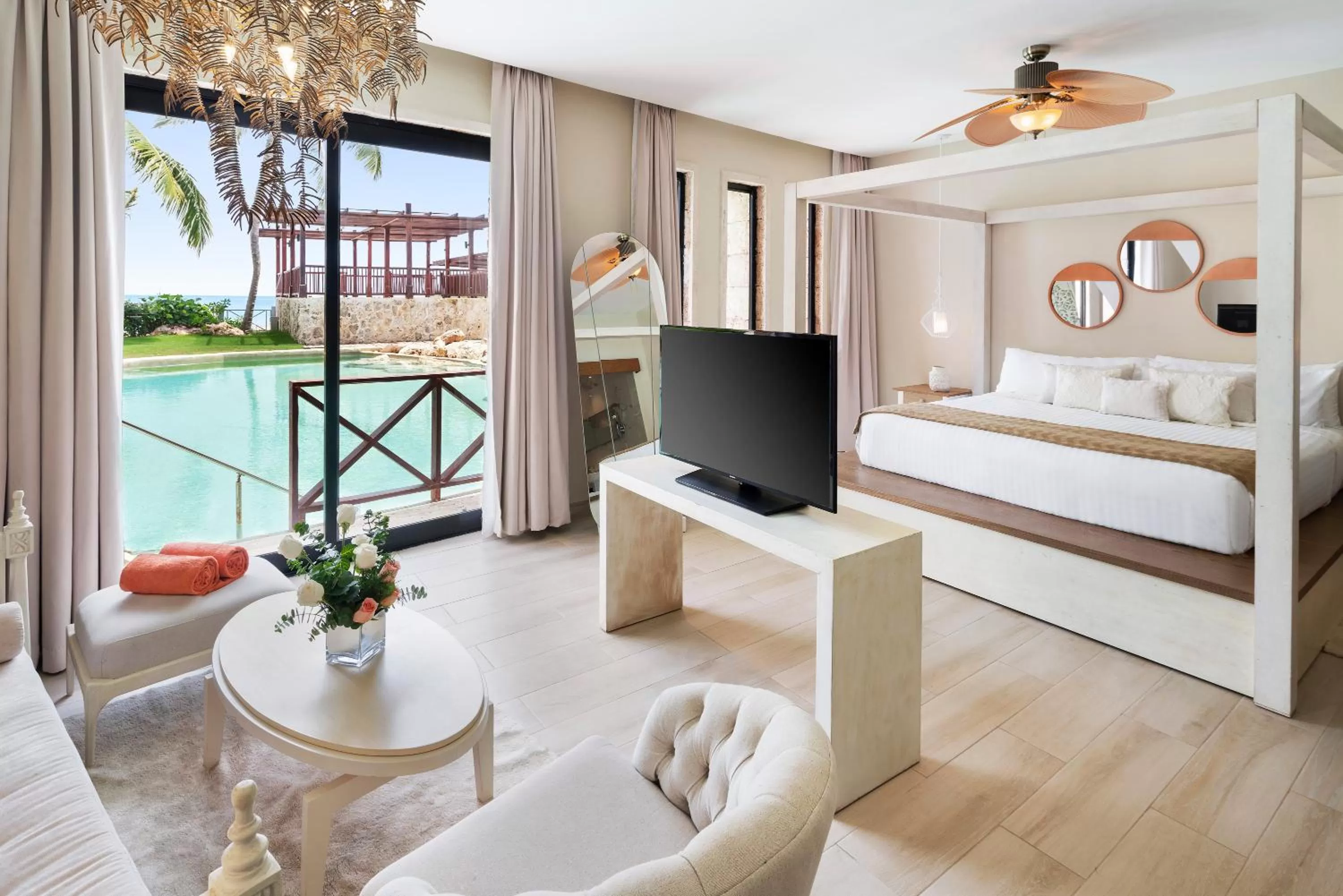 TV and multimedia, Bed in Sanctuary Cap Cana, a Luxury Collection Resort, Dominican Republic, Adult All-Inclusive