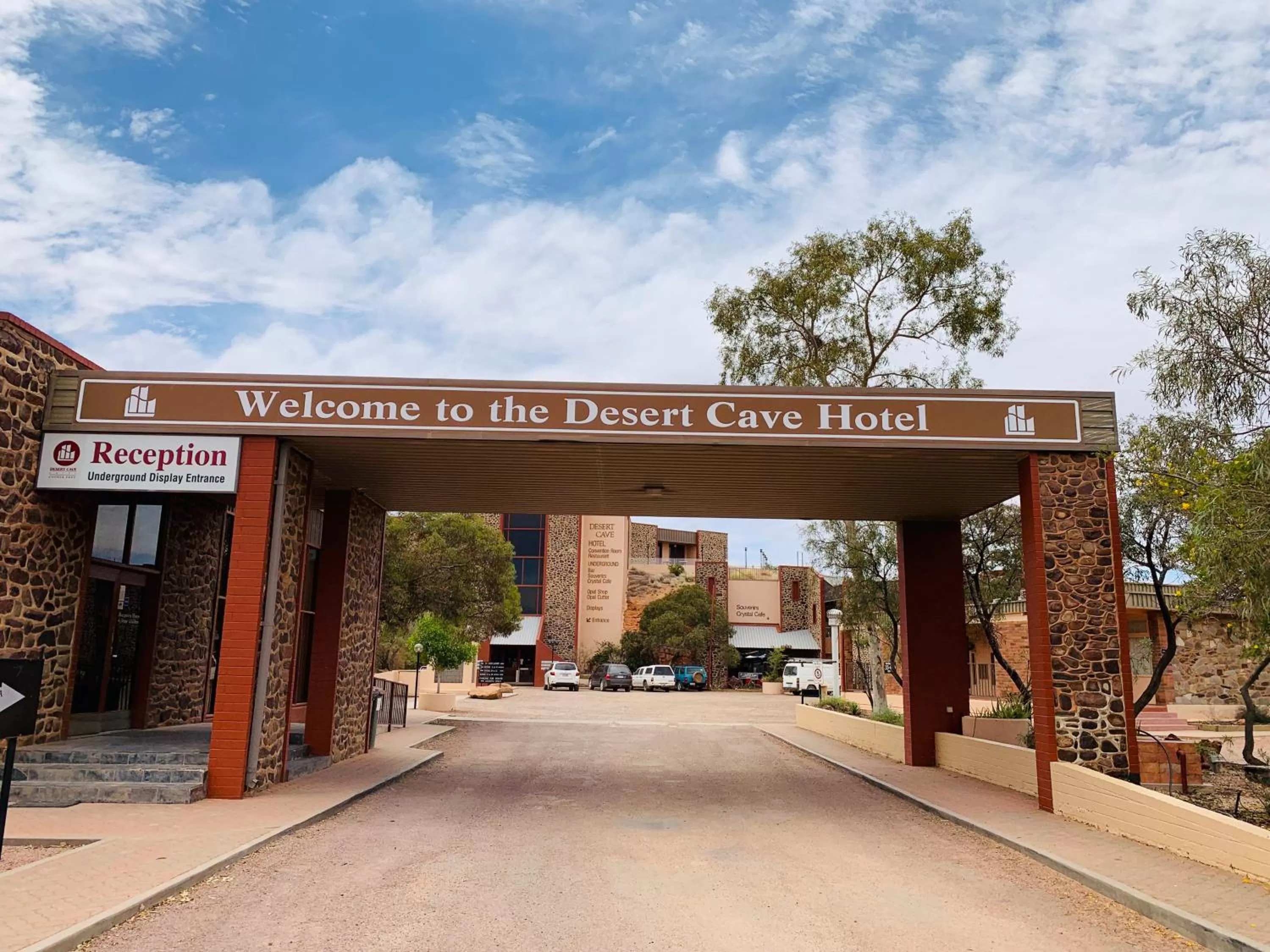 Facade/entrance in Desert Cave Hotel