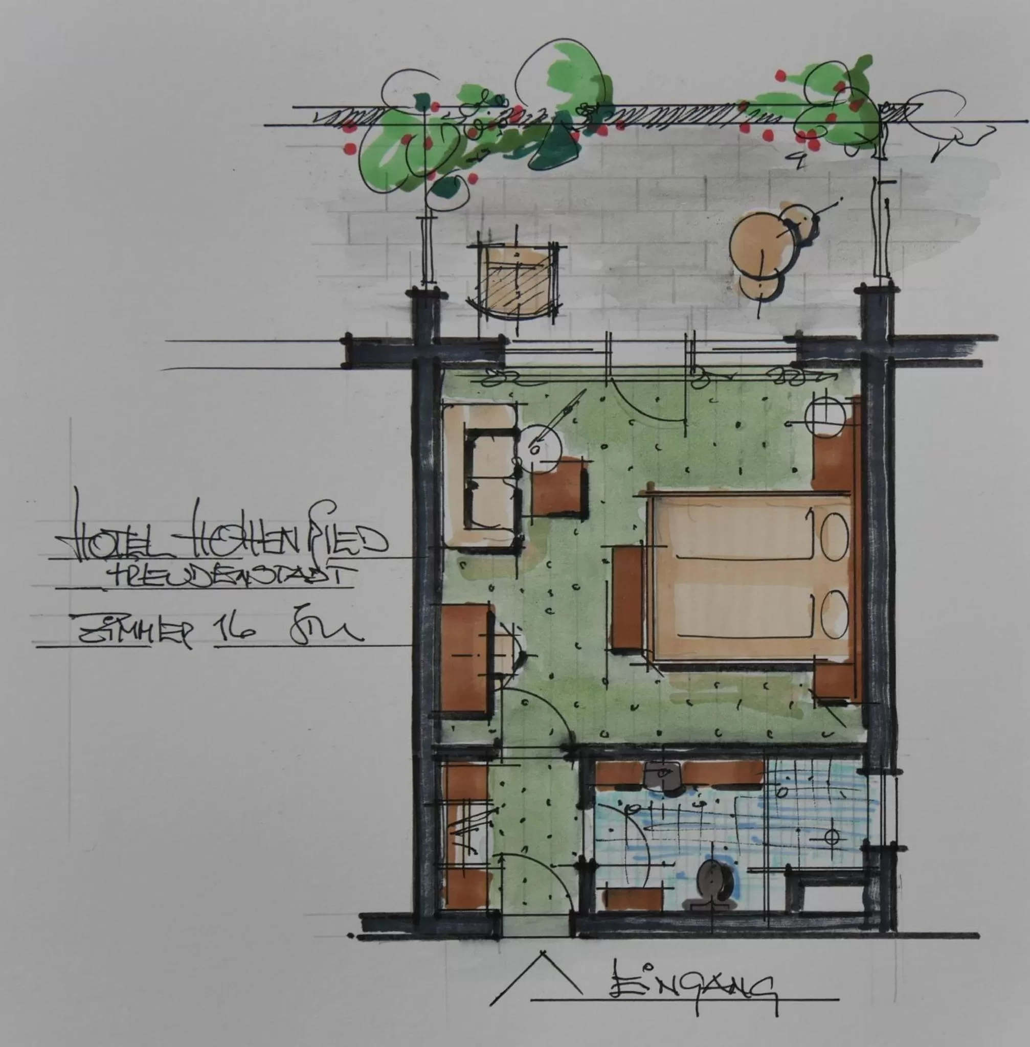 Double Room with Balcony in Das Hohenried