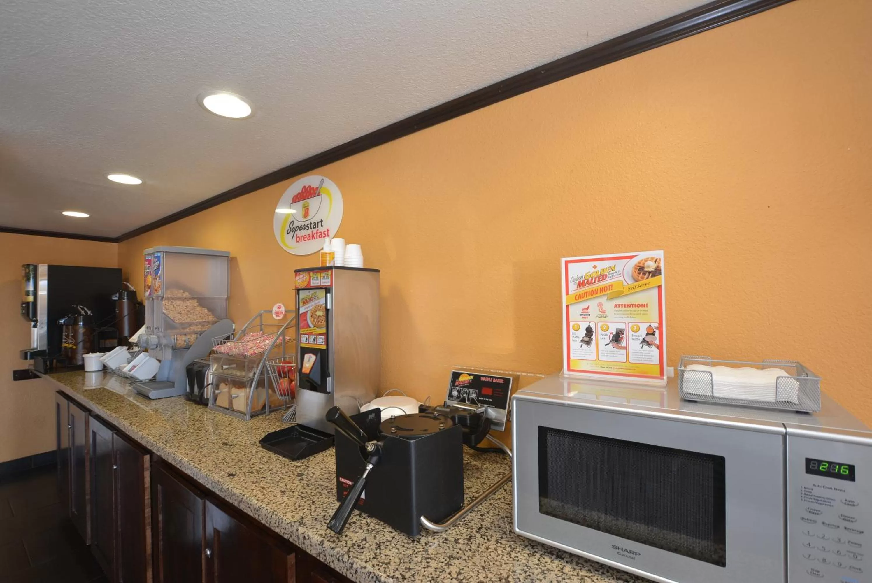 American breakfast in Super 8 by Wyndham Midwest City OK