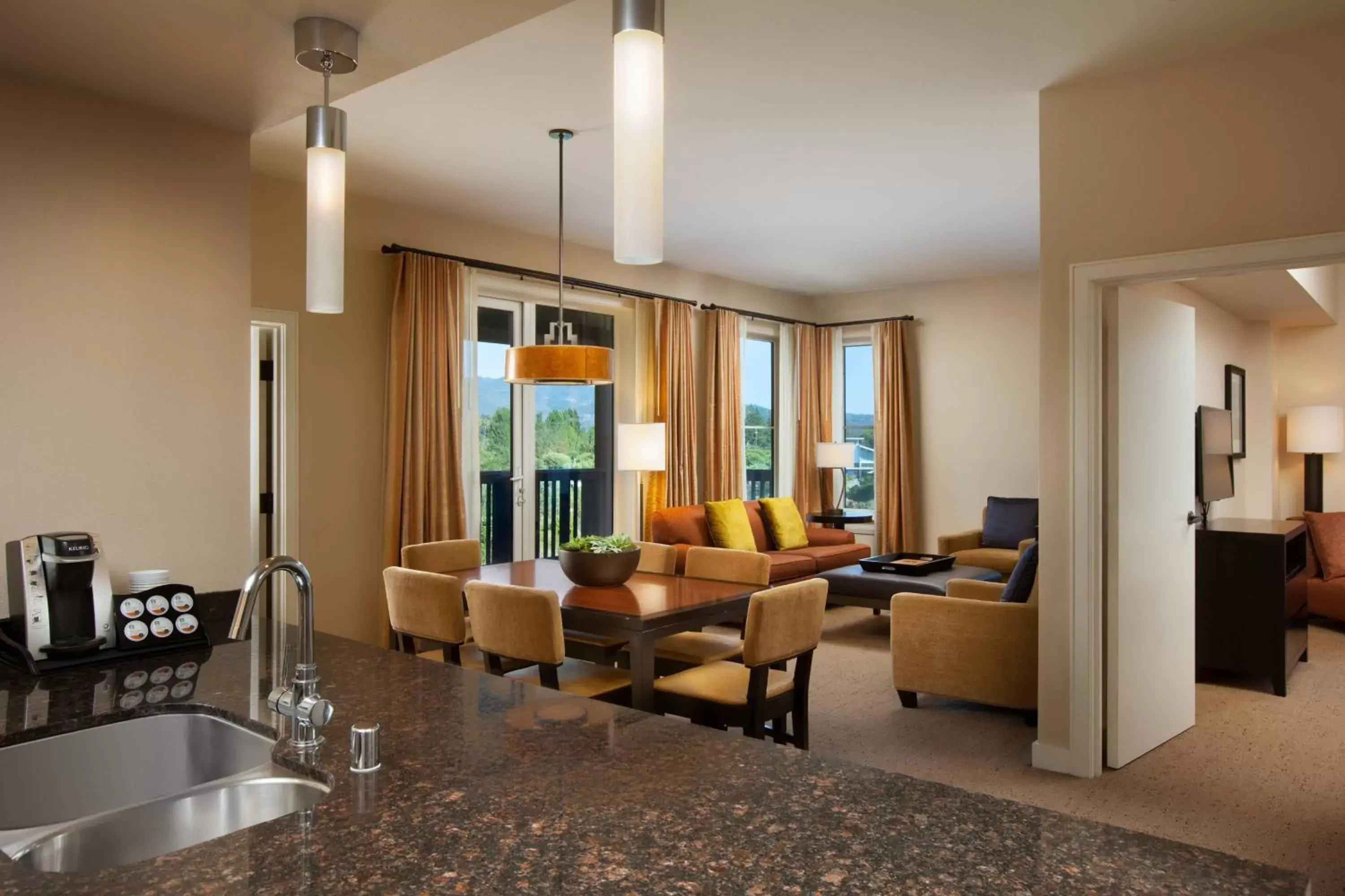 Larger Suite, Bedroom 1: 1 King, Bedroom 2: 1 King, Sofa bed in The Westin Verasa Napa Larger Suite, Bedroom 1: 1 King, Bedroom 2: 1 King, Sofa bed in The Westin Verasa Napa