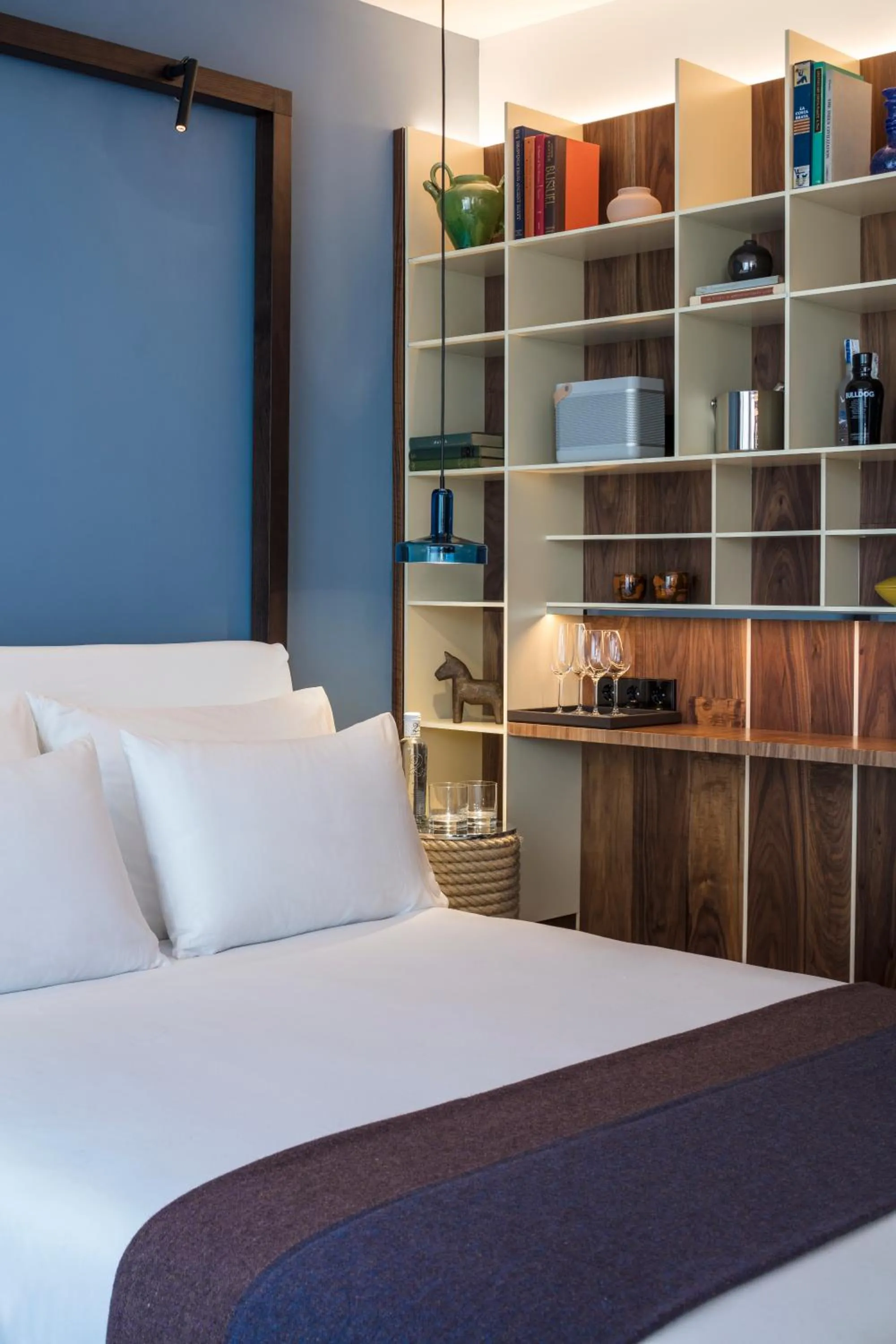 Library, Bed in Sir Joan Hotel, part of Sircle Collection