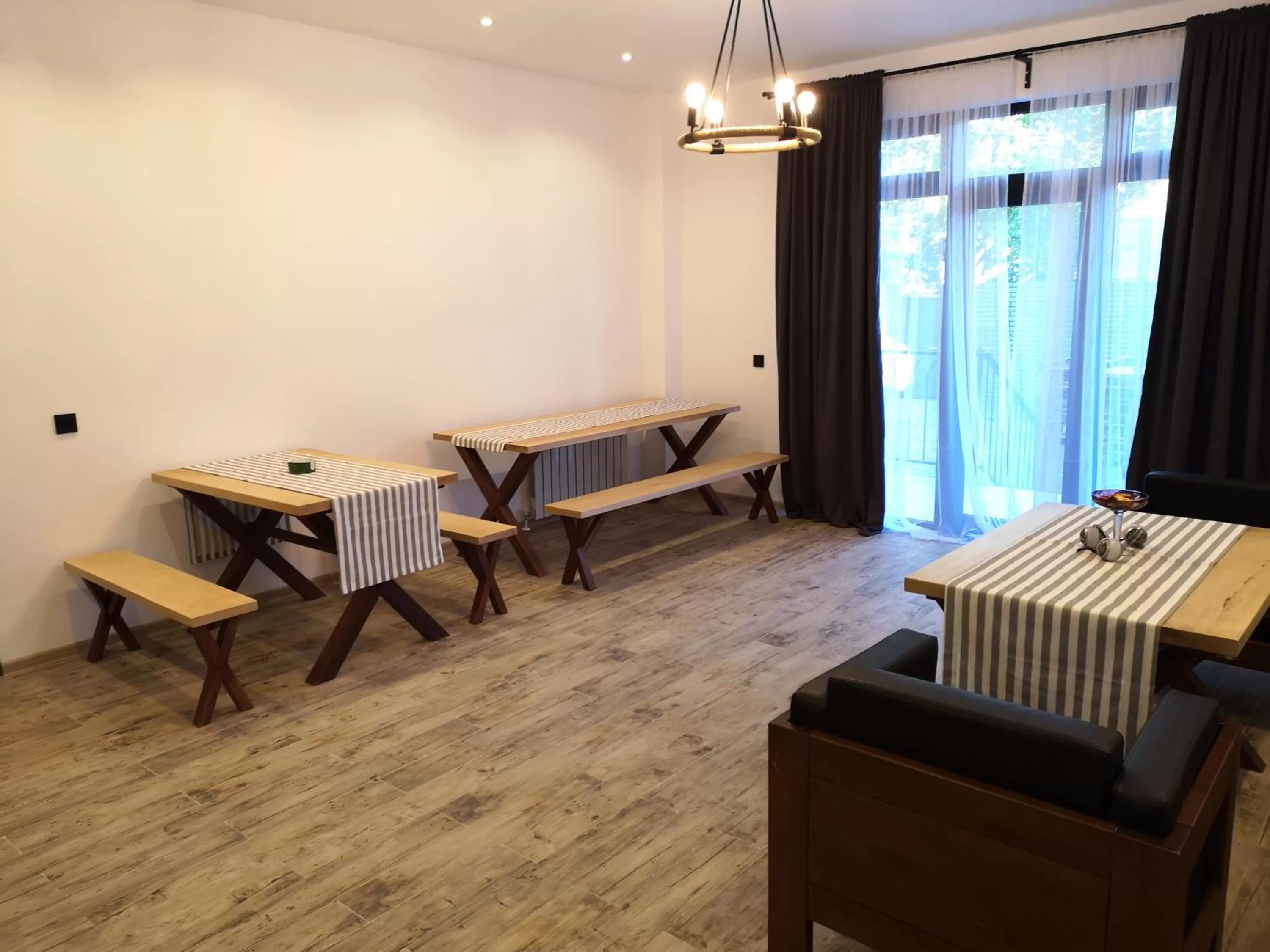 Seating area in Level Up Hotel & Restaurant