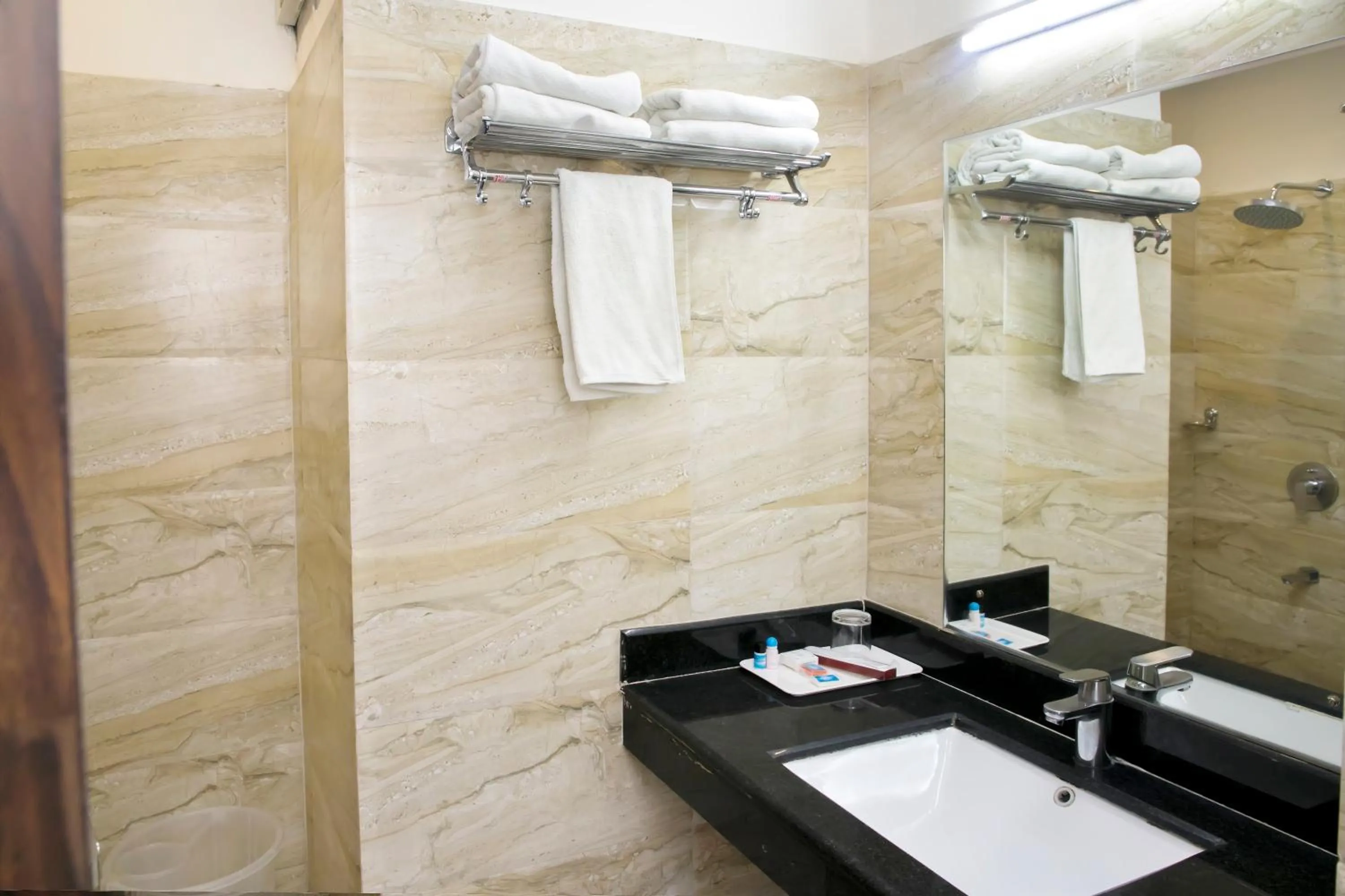 Bathroom in Hotel Ganges Grand - 600m from Kashi Vishwanath Temple