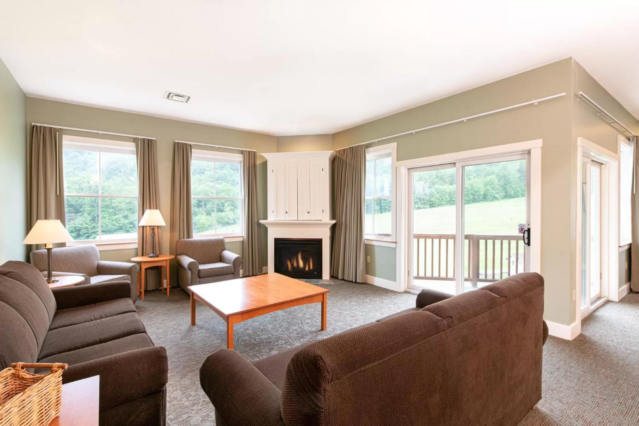 Living room in Jackson Gore Village on Okemo Mountain