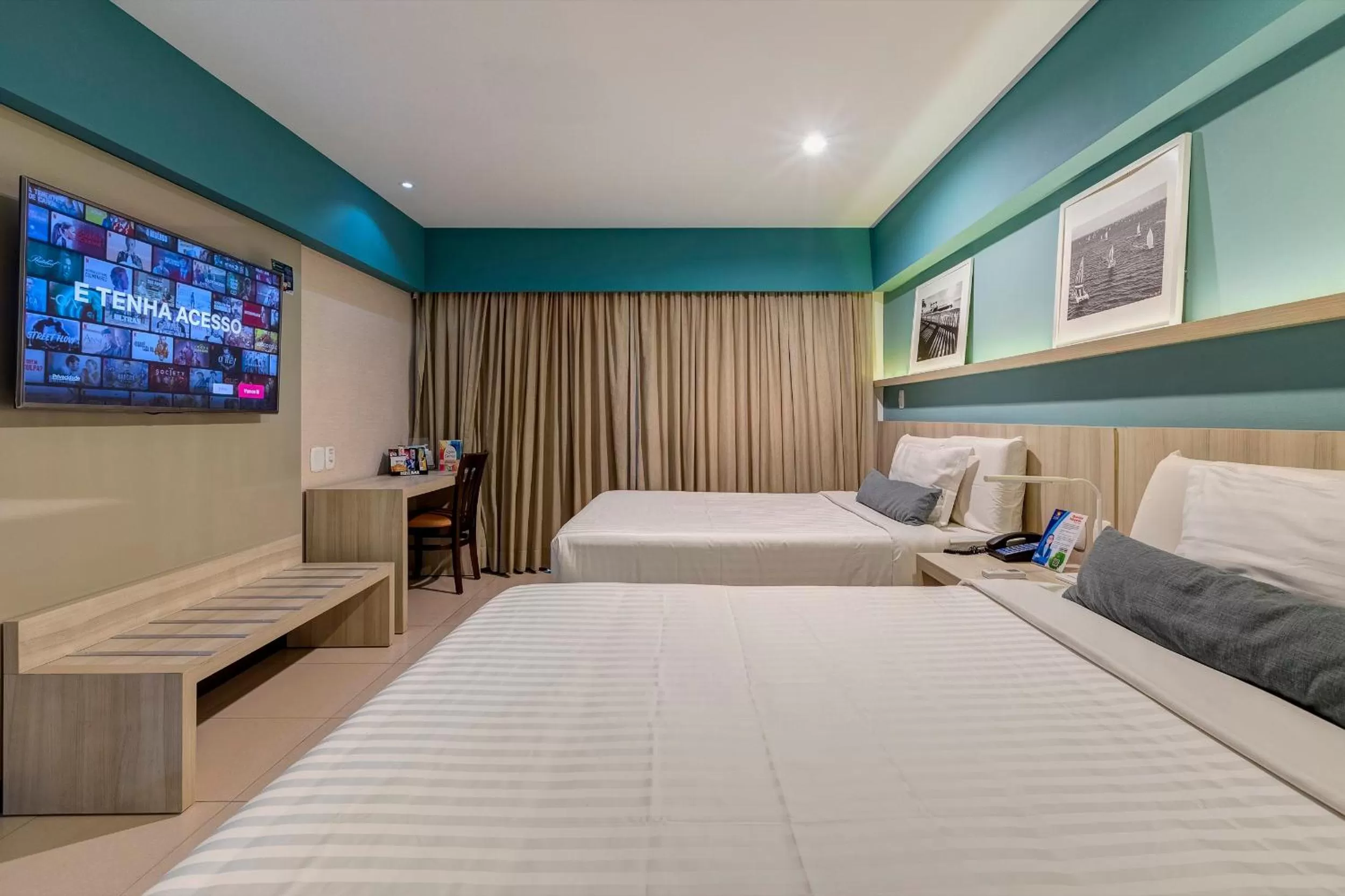 TV and multimedia, Bed in Monte Pascoal Praia Hotel Salvador