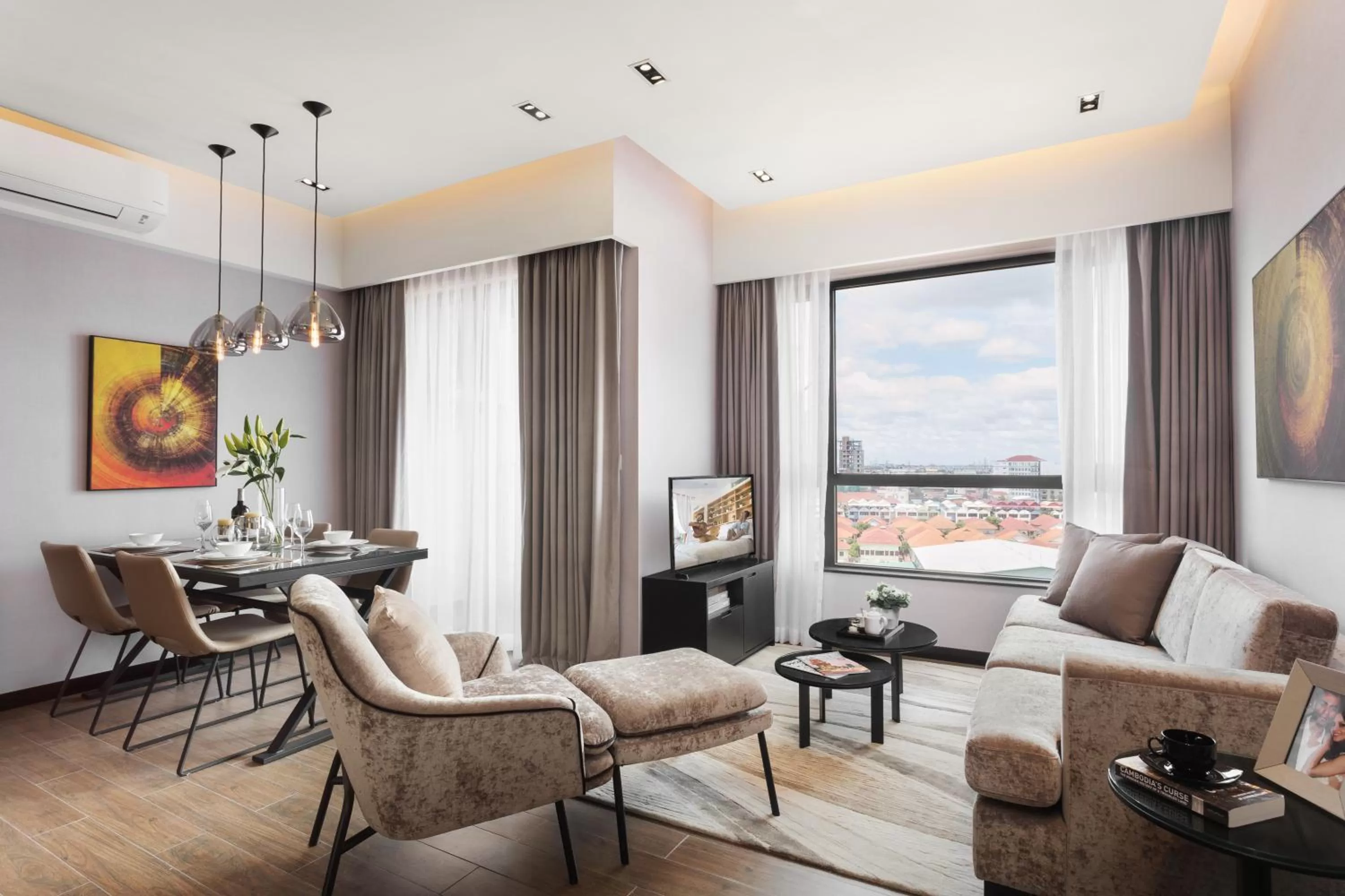 Living room in Somerset Norodom Phnom Penh