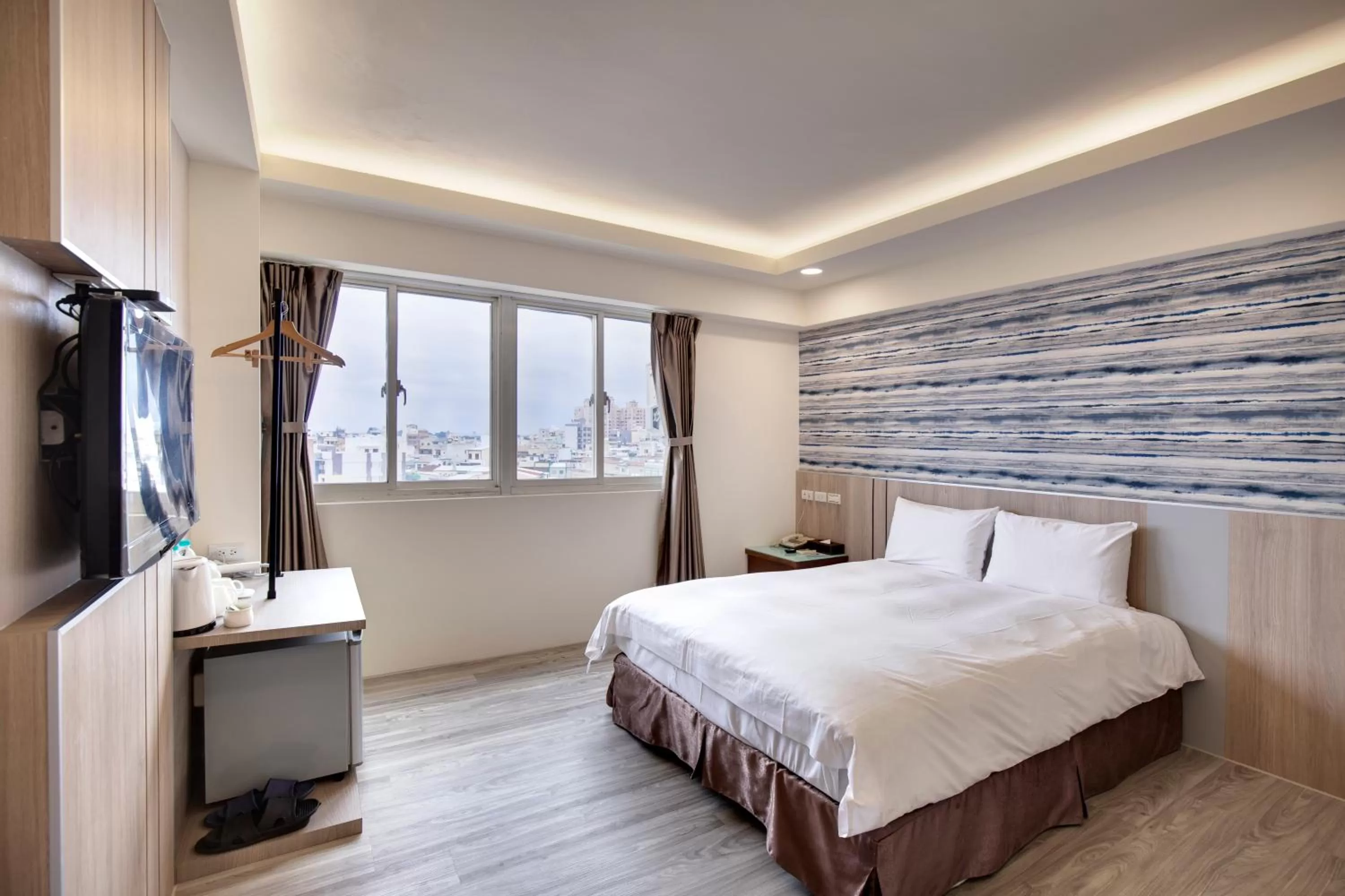 View (from property/room), Bed in 天璽商務飯店 Cullinan Hotel