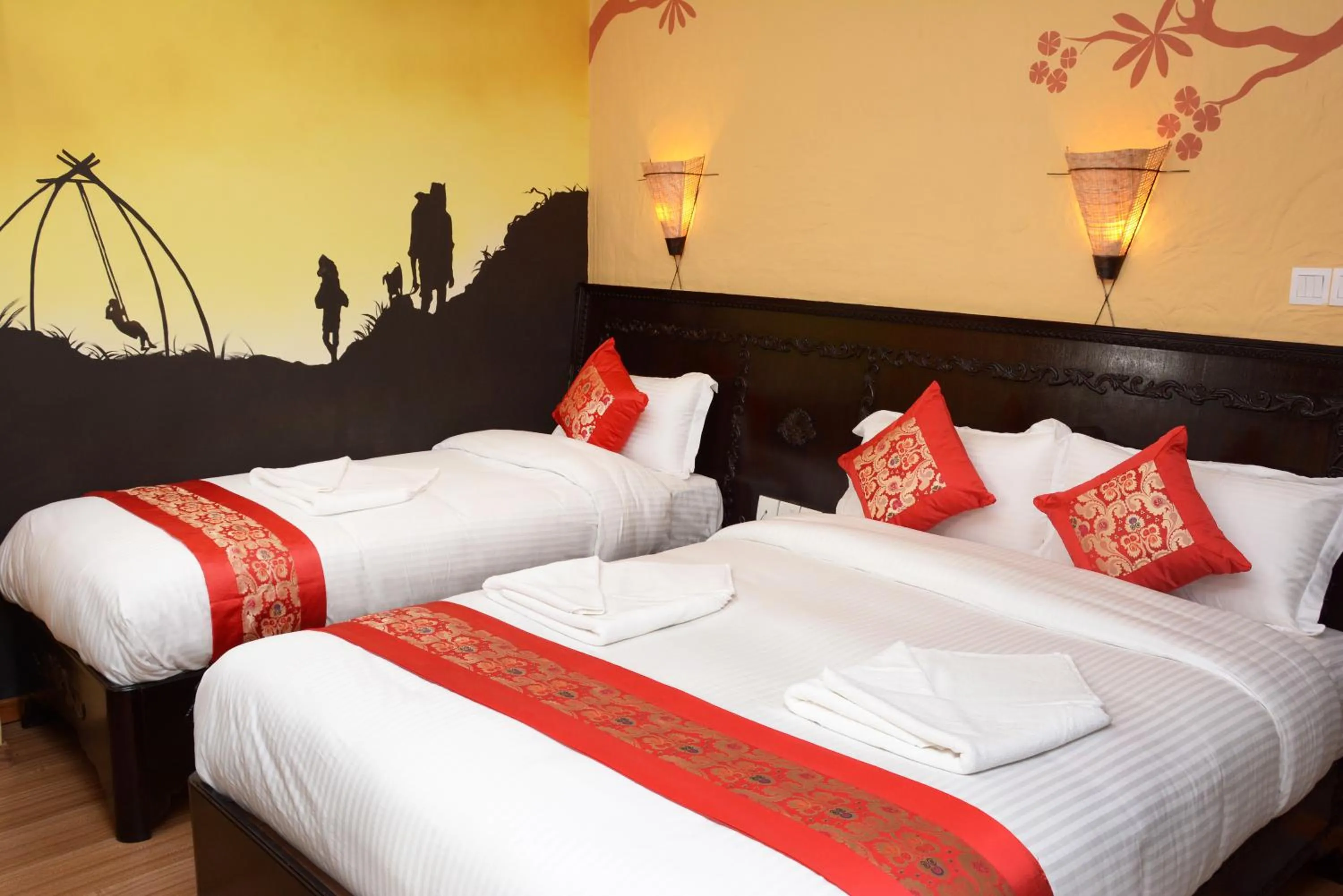 Bed in Kasthamandap Boutique Hotel