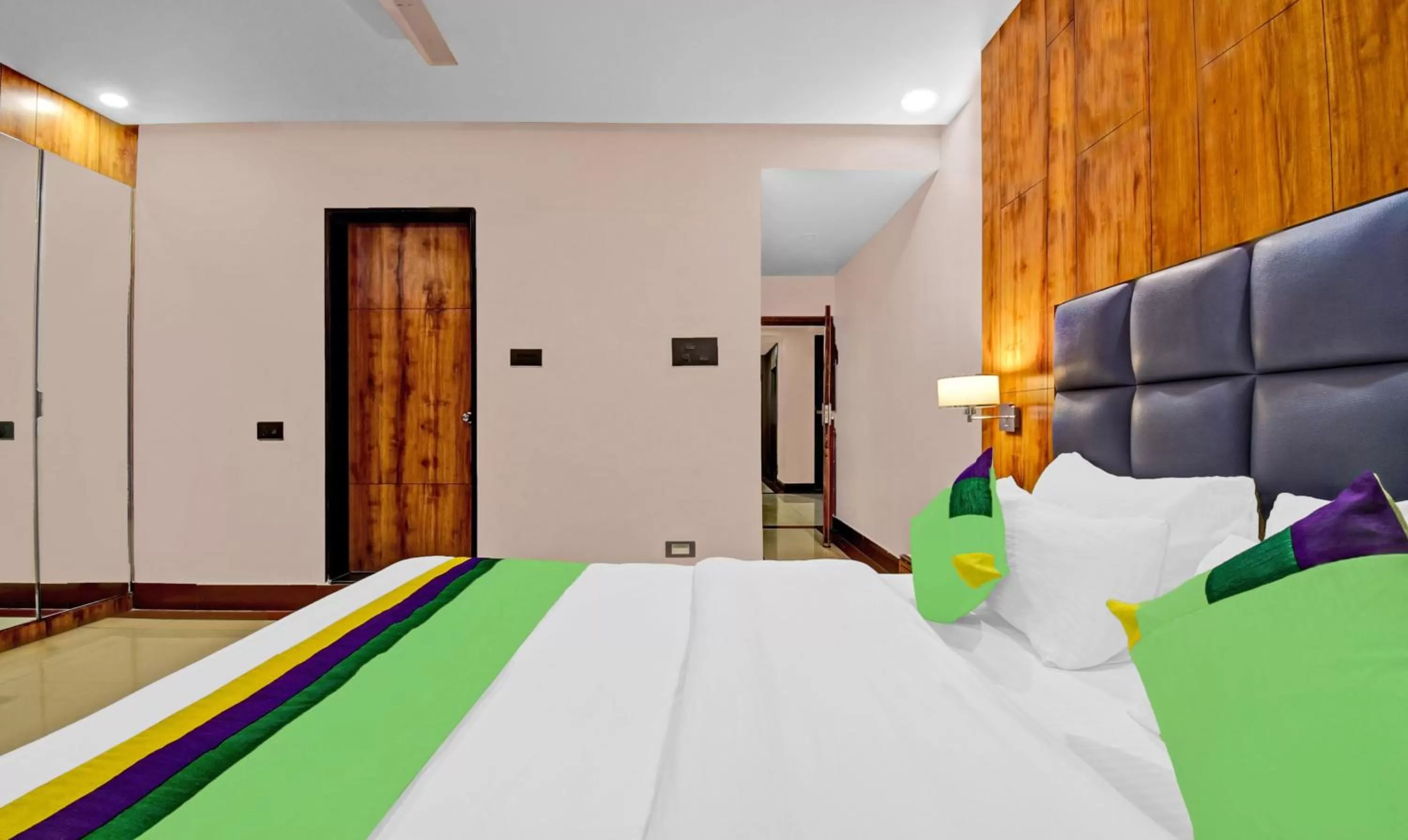 Bedroom, Bed in Treebo Trend The Pearl Bliss