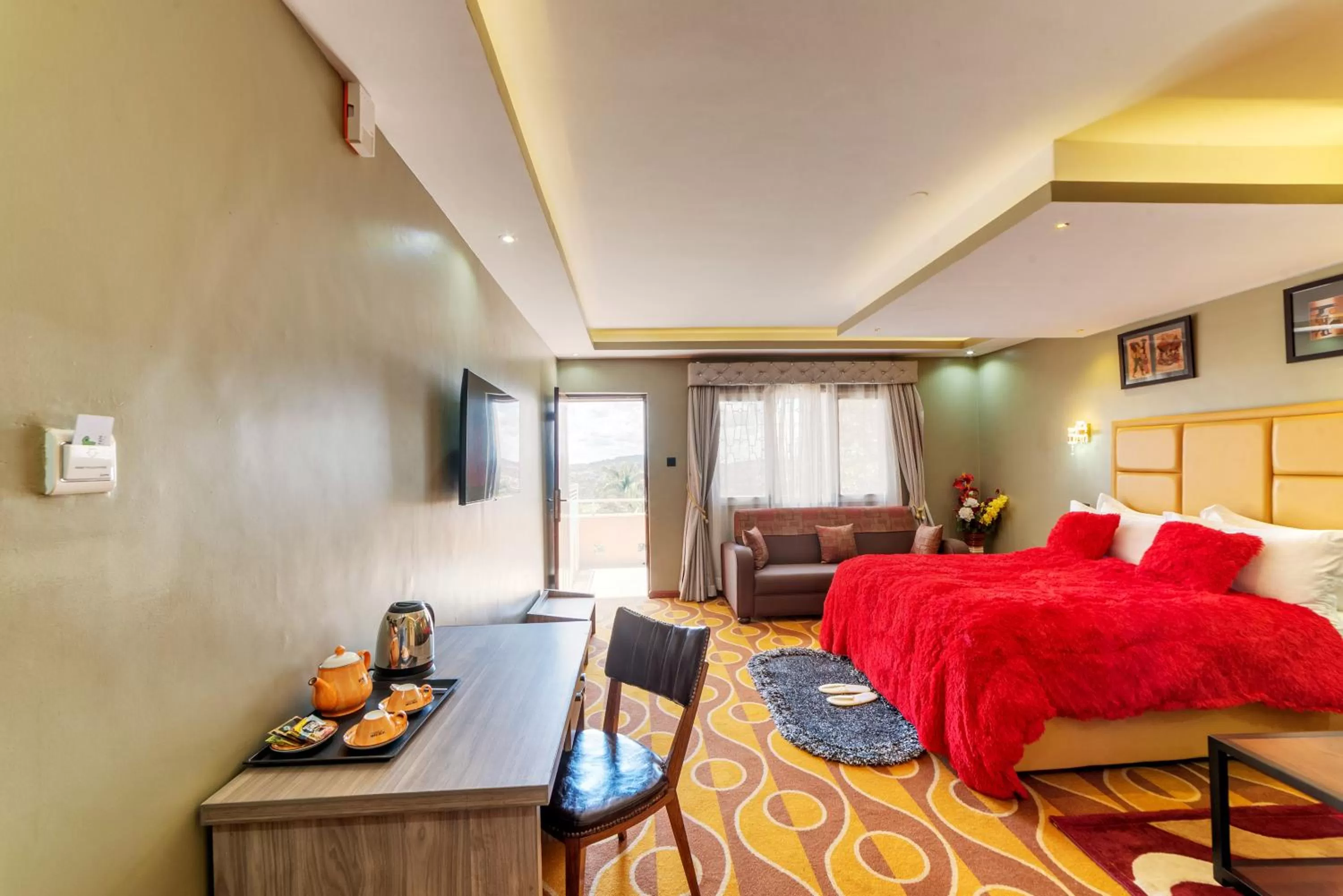 Bed in Afro Park Hotel