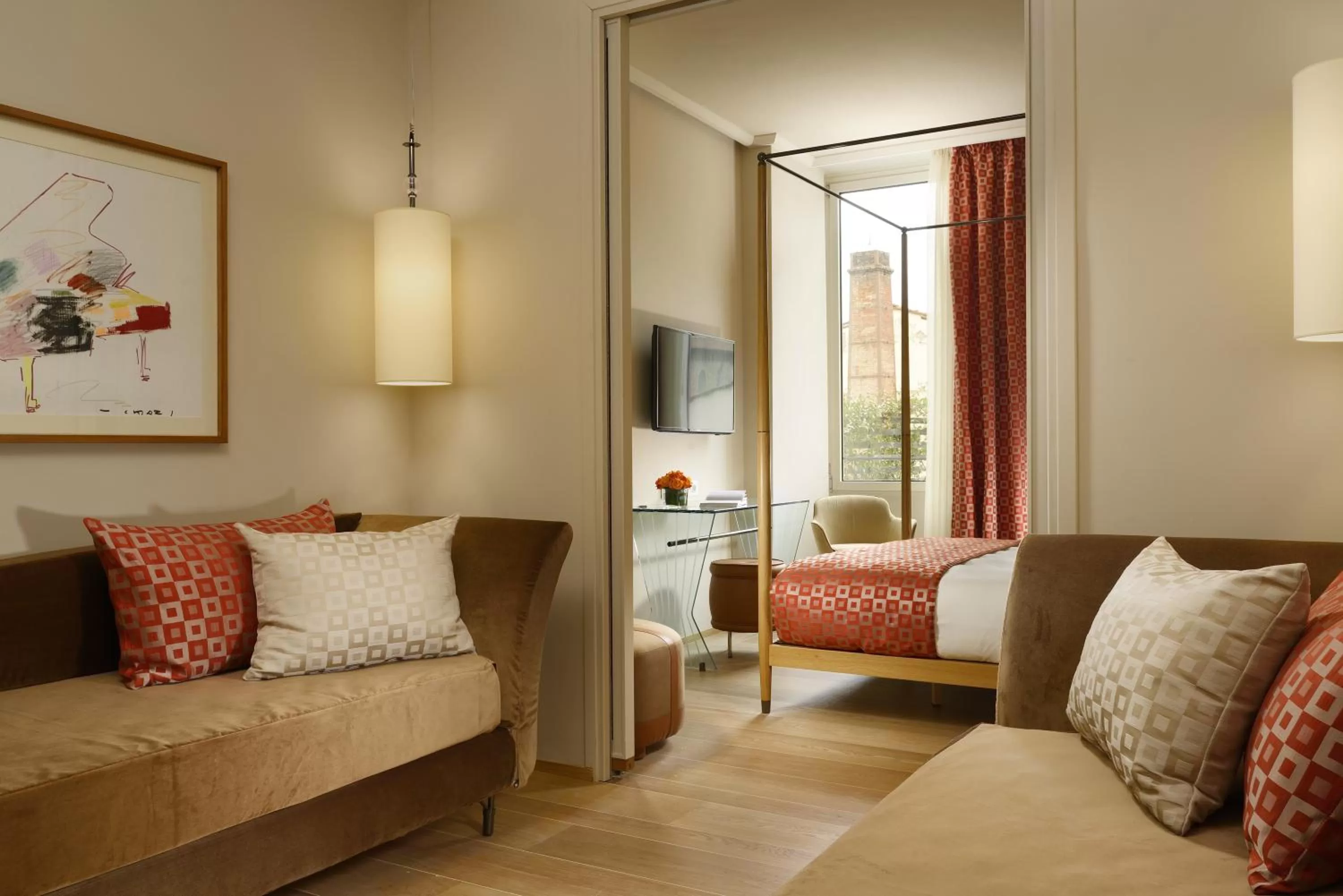 Living room, Bed in Grand Hotel Minerva