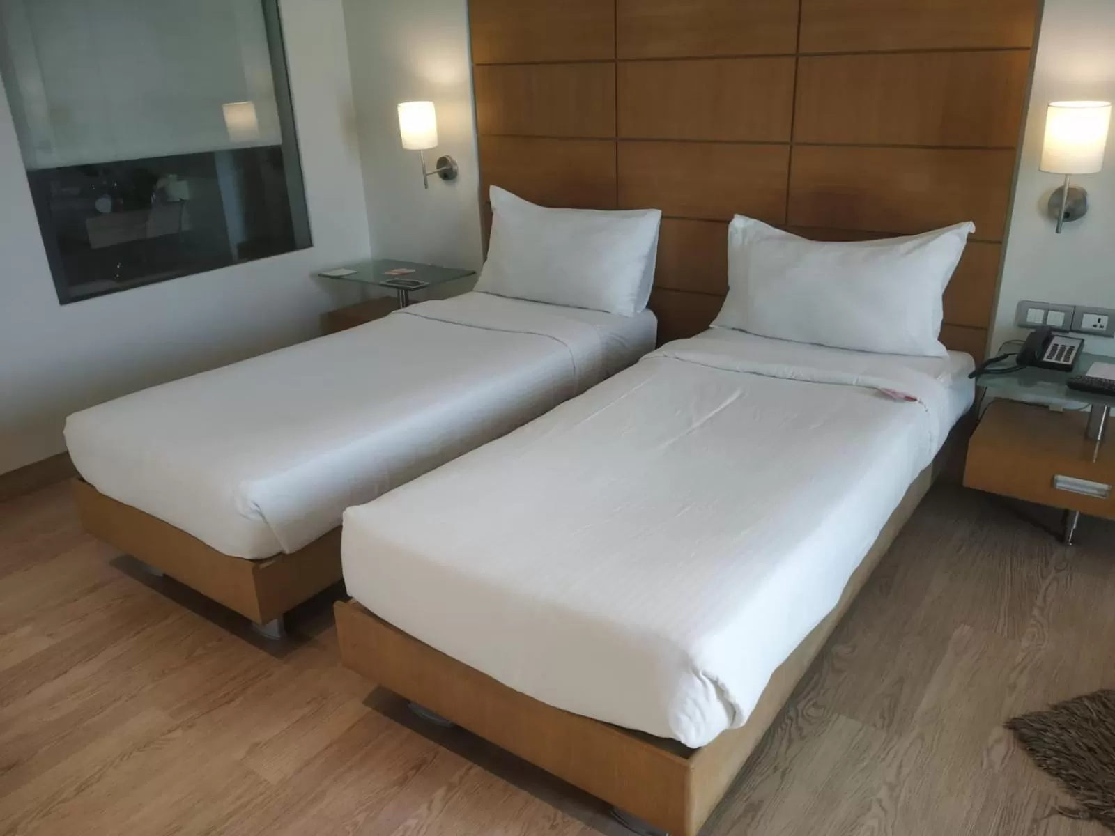 Bed in Mirage Hotel, Mumbai International Airport