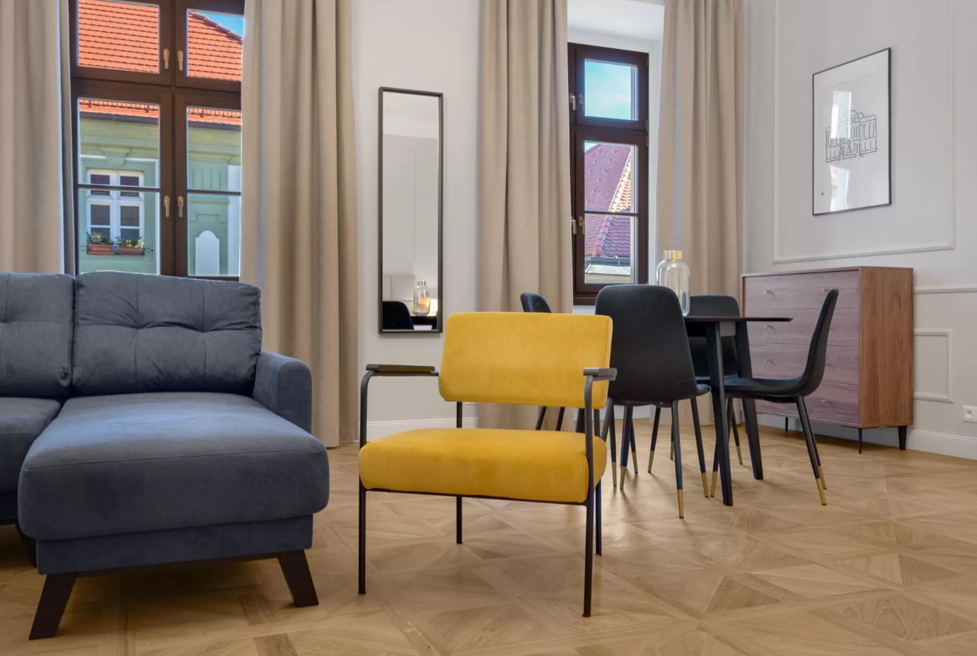 Seating area in Palace Apartments