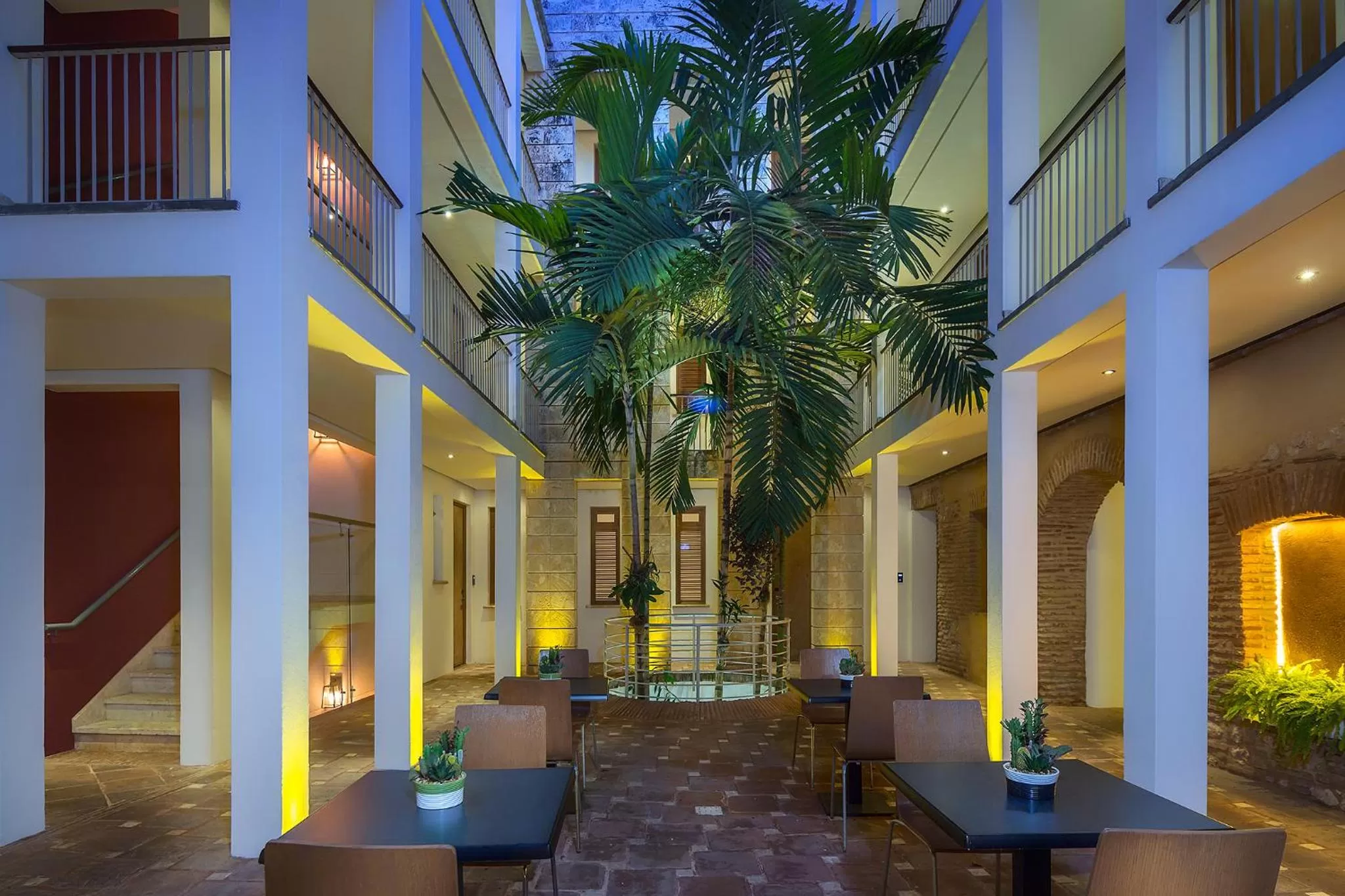 Patio in Billini Hotel, Historic Luxury