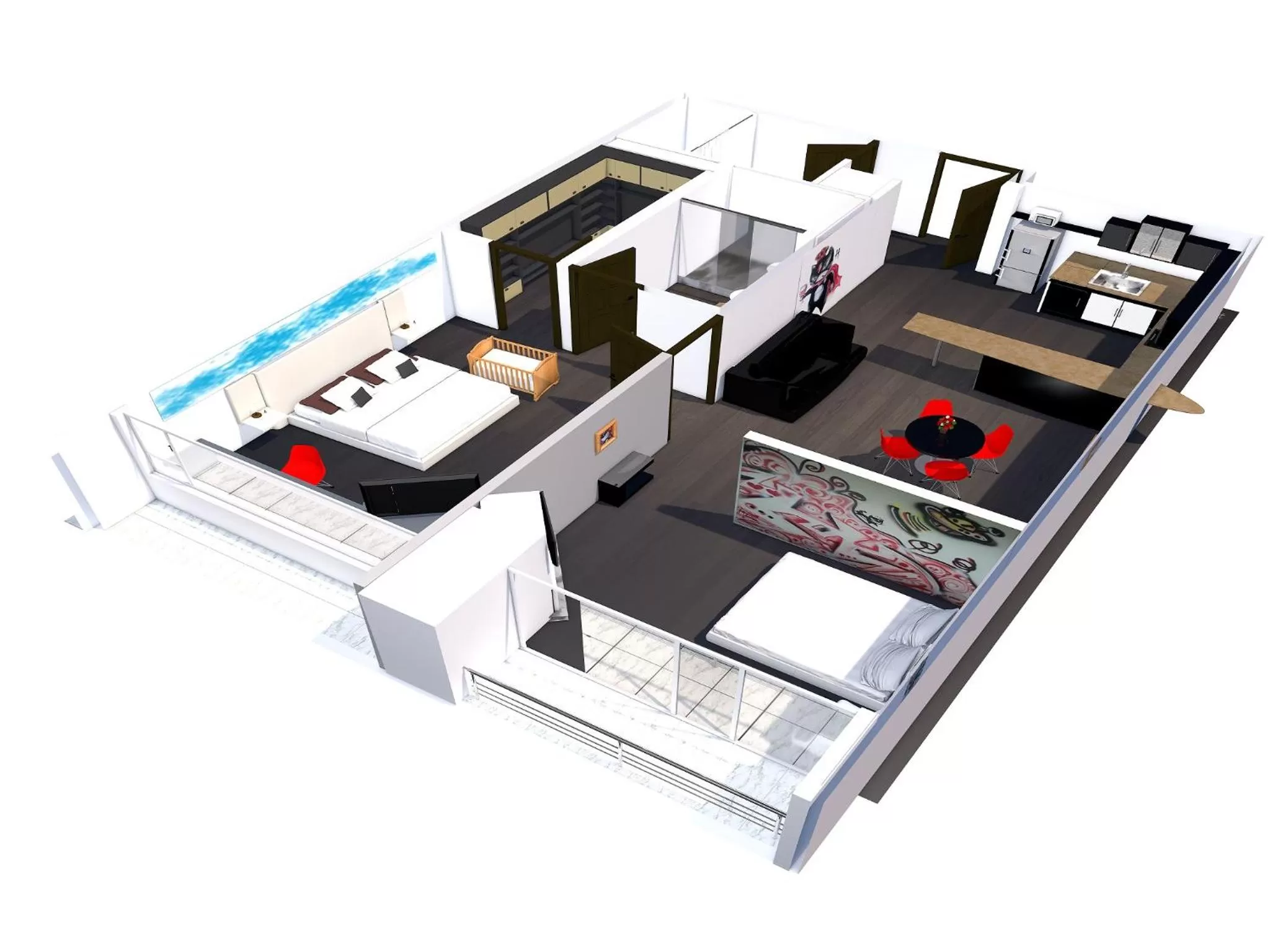 Decorative detail in Hotel 104 Art Suites